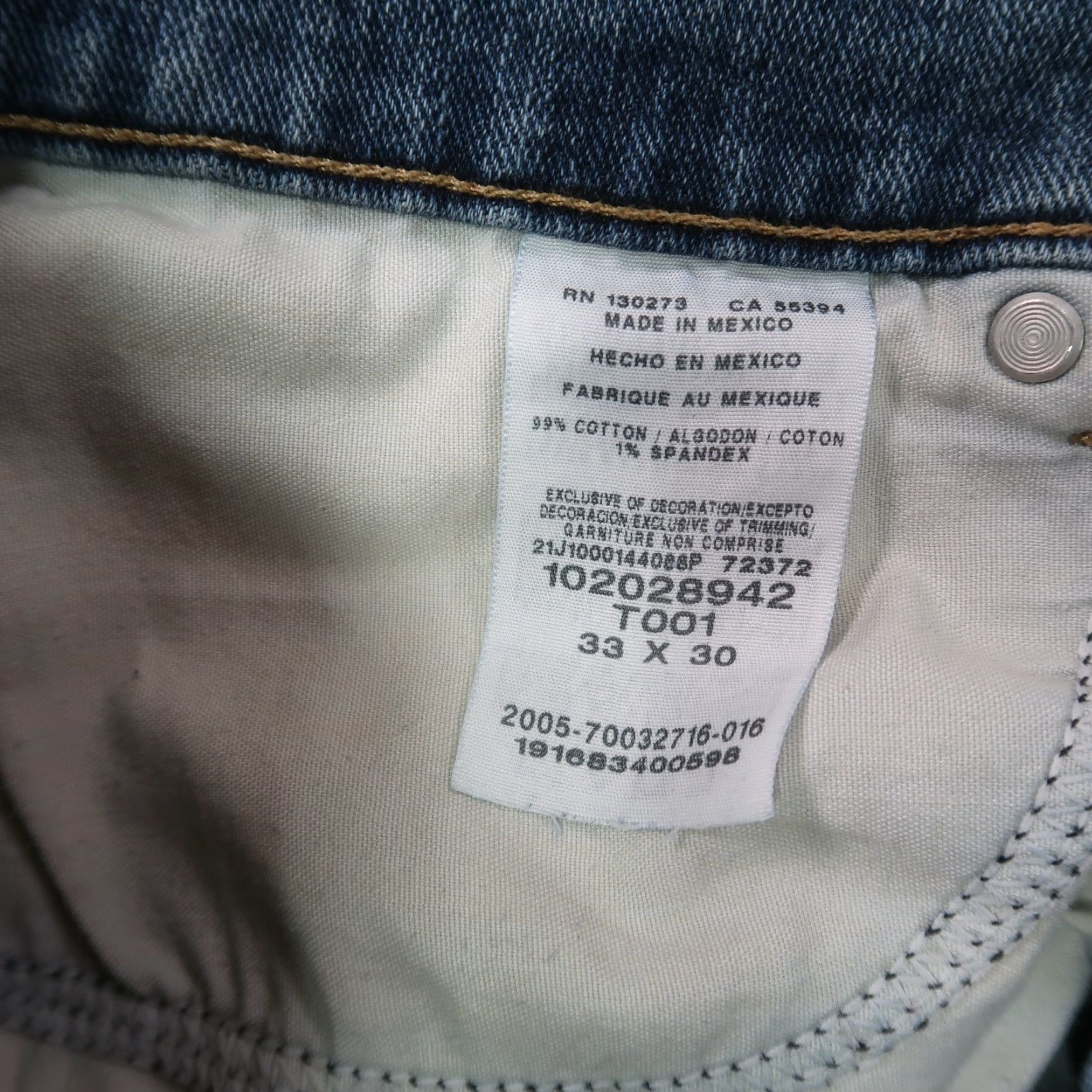 Lee Lee Jeans Regular Straight Leg Mens 33x30 Blue Denim 5-Pocket Zipper Jeans Regular Mens Size US 33 - 4 Thumbnail