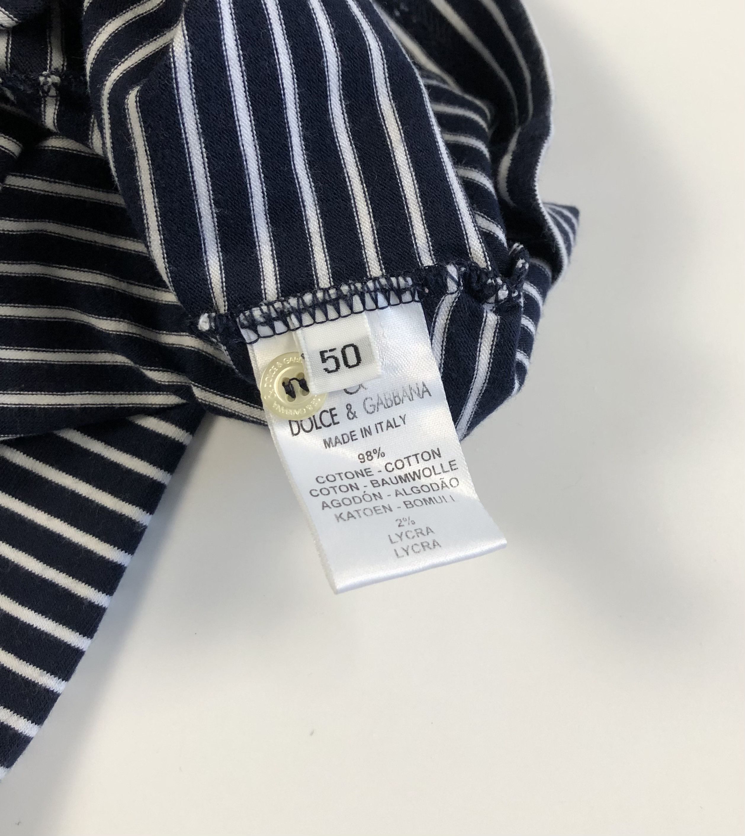 Dolce & Gabbana Dolce & Gabbana Striped Cotton Blend Short Sleeve Shirt Size US M / EU 48-50 / 2 - 7 Thumbnail