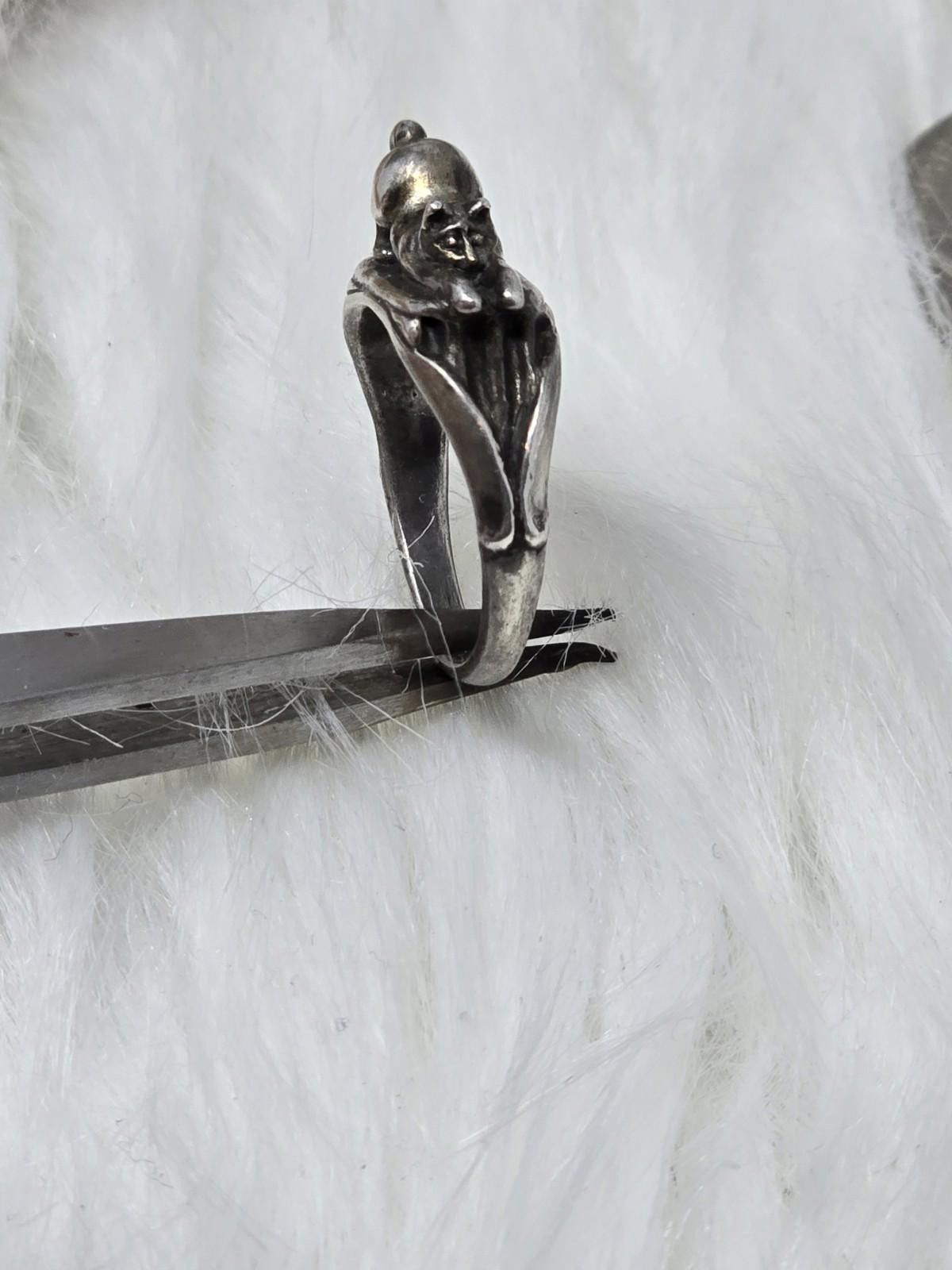 The Unbranded Brand Vintage Sterling Silver 3D Figural Crouching Cat Ring Size ONE SIZE - 6 Thumbnail