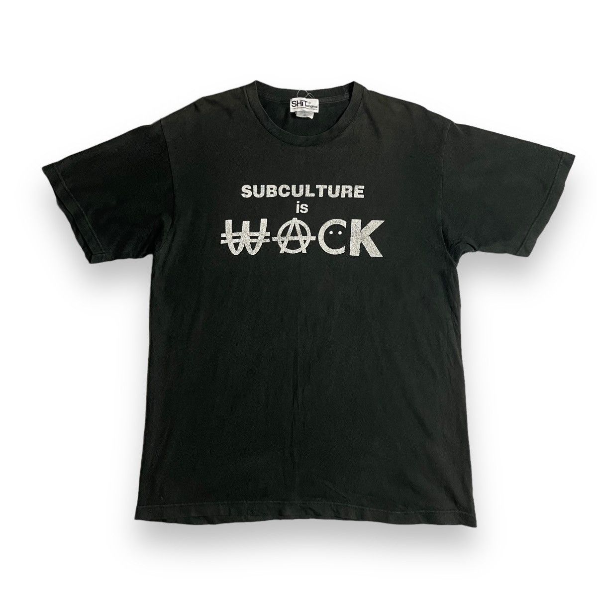 image of Seditionaries x The Anarchy Shit Original Subculture Is Wack Anarchy Tshirt in Faded Black (Size XL