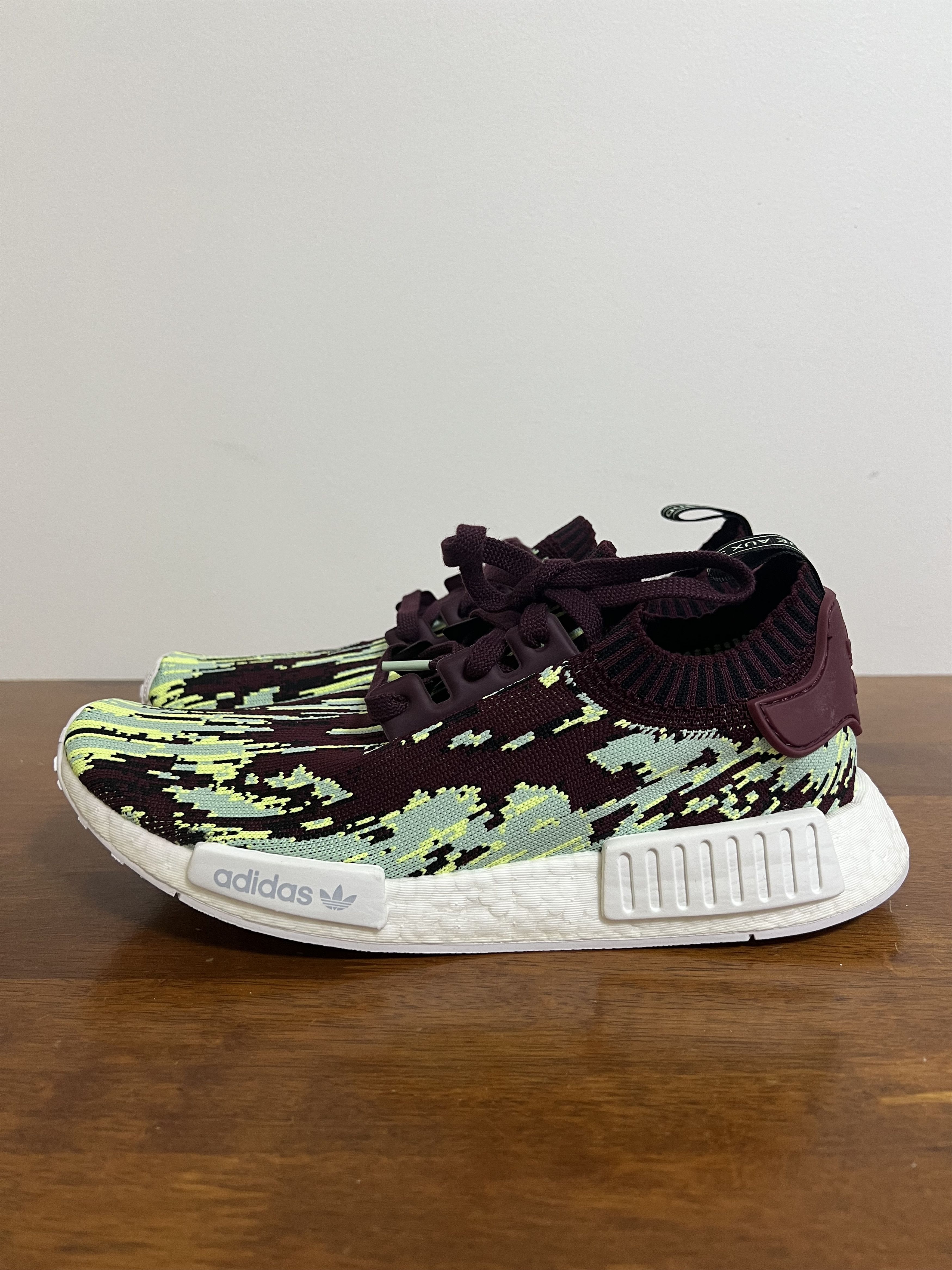 Adidas × Sneakersnstuff 💚 2018 Sneakersnstuff x Adidas NMD R1 Datamosh 2.0 Maroon Size US 10 / EU 43 - 4 Thumbnail