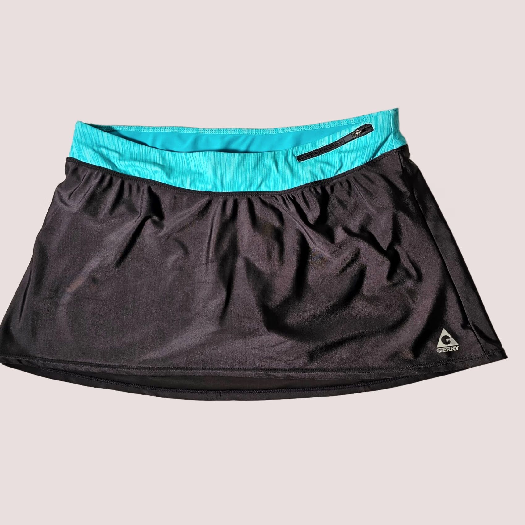 Altea Gerry Womens Skirt Athletic Short Skort Lined Pocket Black Teal M Waist 31 in Regular Size Medium Comfort Activewear Tennis Size 32" / US 10 / IT 46 - 1 Thumbnail