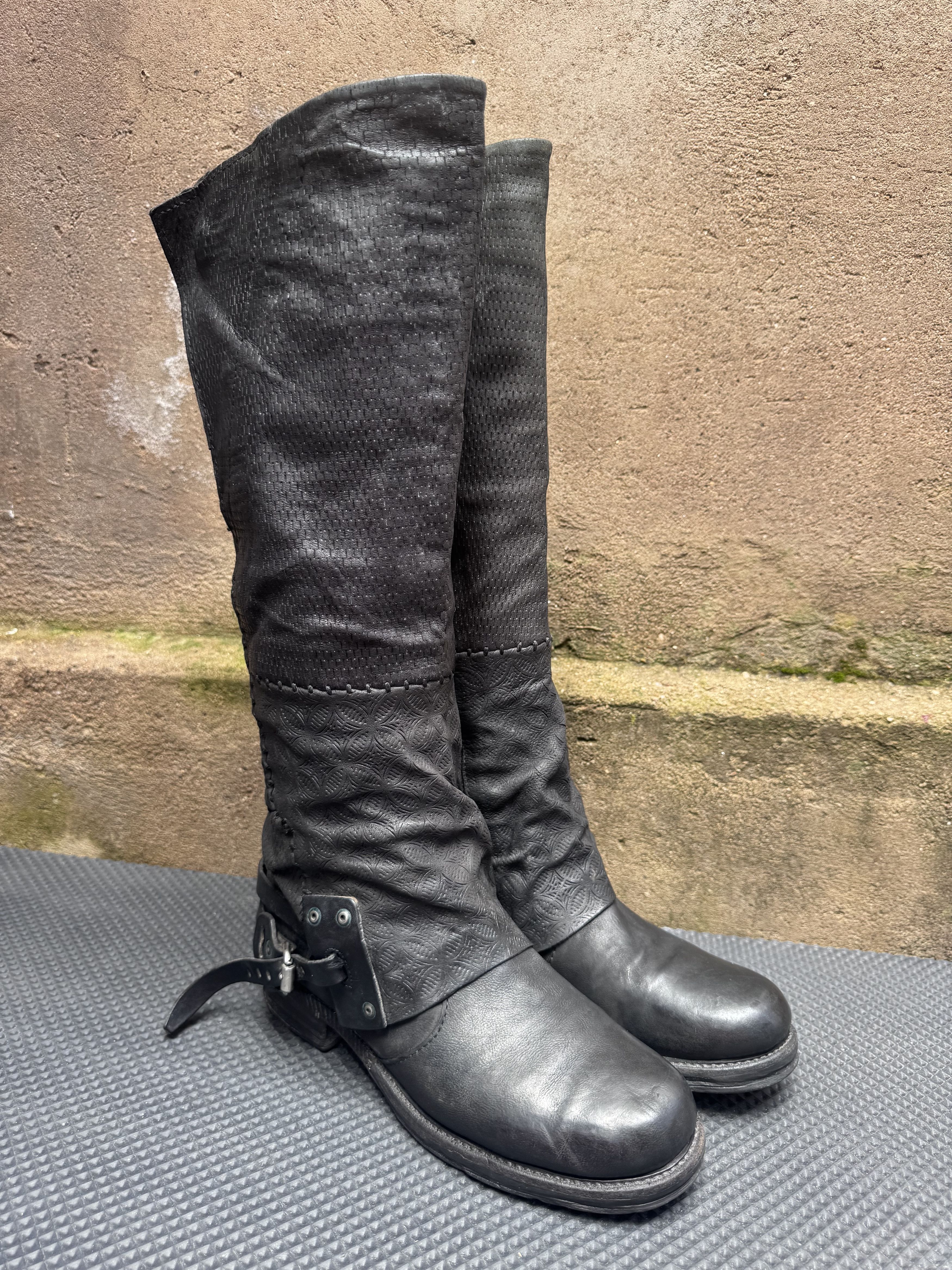 A.S.98 A.S.98 | Airstep Combat Buckle Tall High Boots Black Zip Size US 7 / IT 37 - 3 Thumbnail