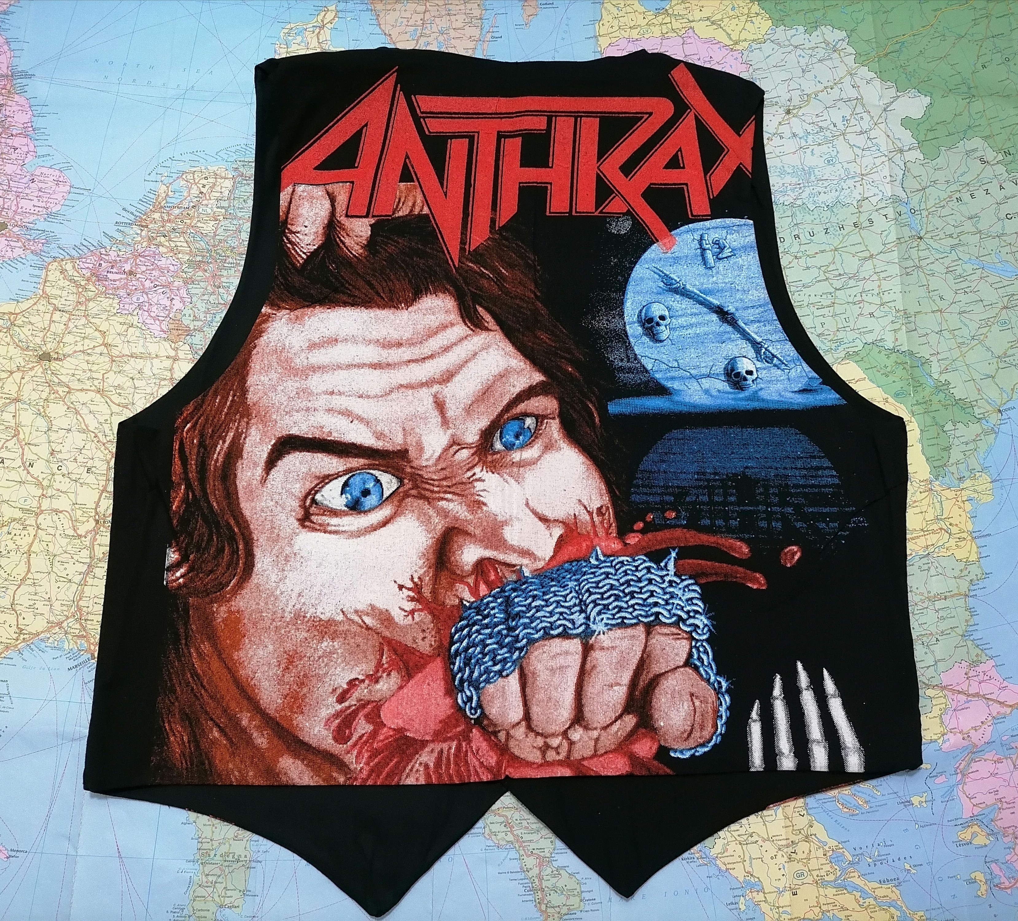 Vintage Vintage Gilet / Vest ANTHRAX , XL Turbo Gadget Size US XL / EU 56 / 4 - 2 Thumbnail