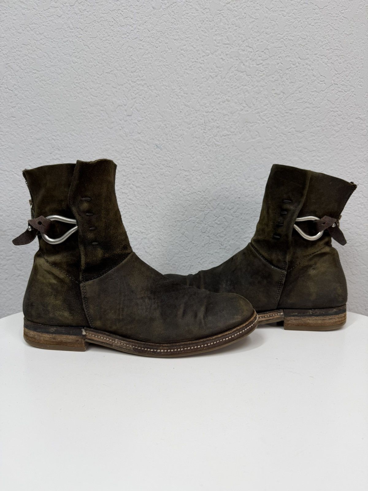 If Six Was Nine Vintage Italian AS 98 Vibe YSL Style Leather Biker Boots Size US 8.5 / EU 41-42 - 1 Thumbnail