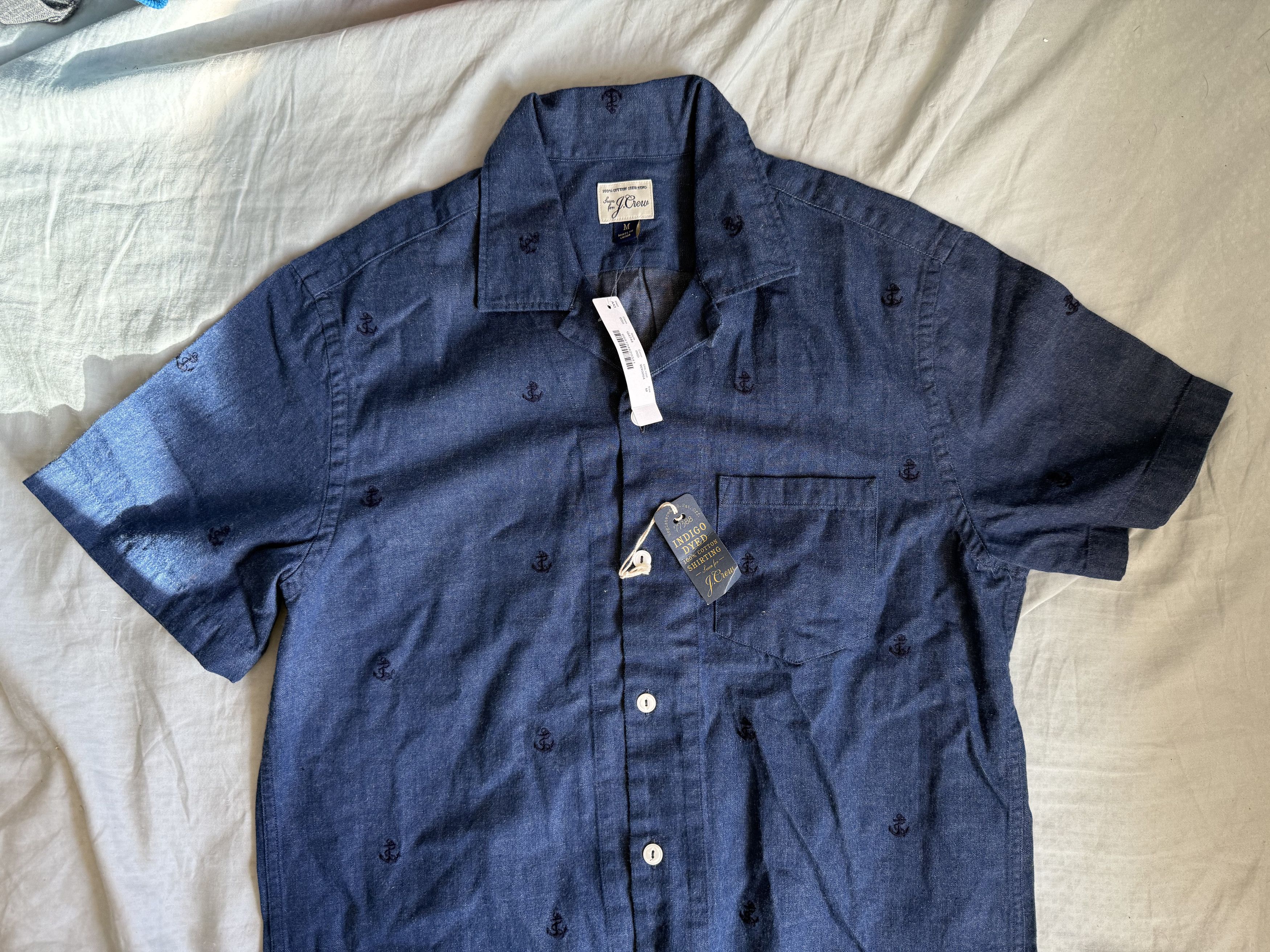J.Crew J. Crew indigo chambray S/S Button Up Shirt med $89.50 Size US M / EU 48-50 / 2 - 3 Thumbnail