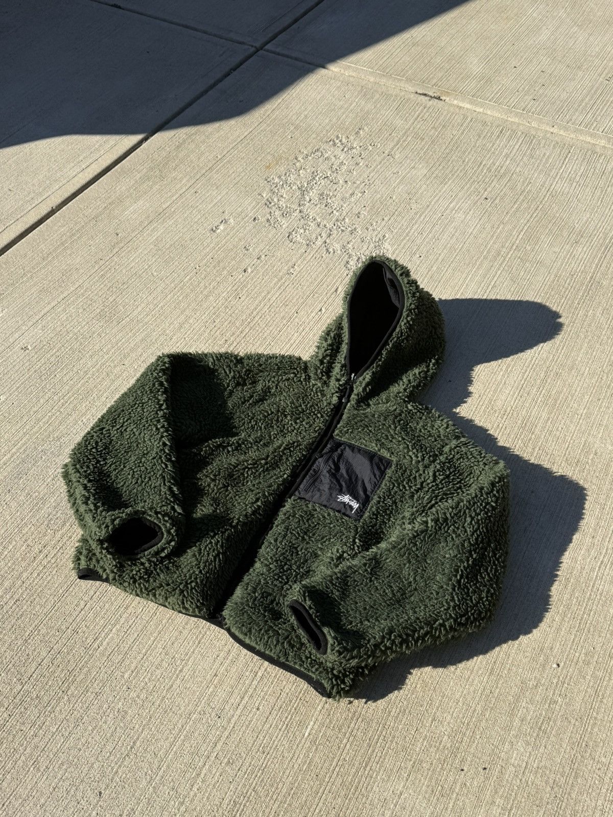 Stussy Stüssy Olive Sherpa Jacket Size US M / EU 48-50 / 2 - 2 Thumbnail