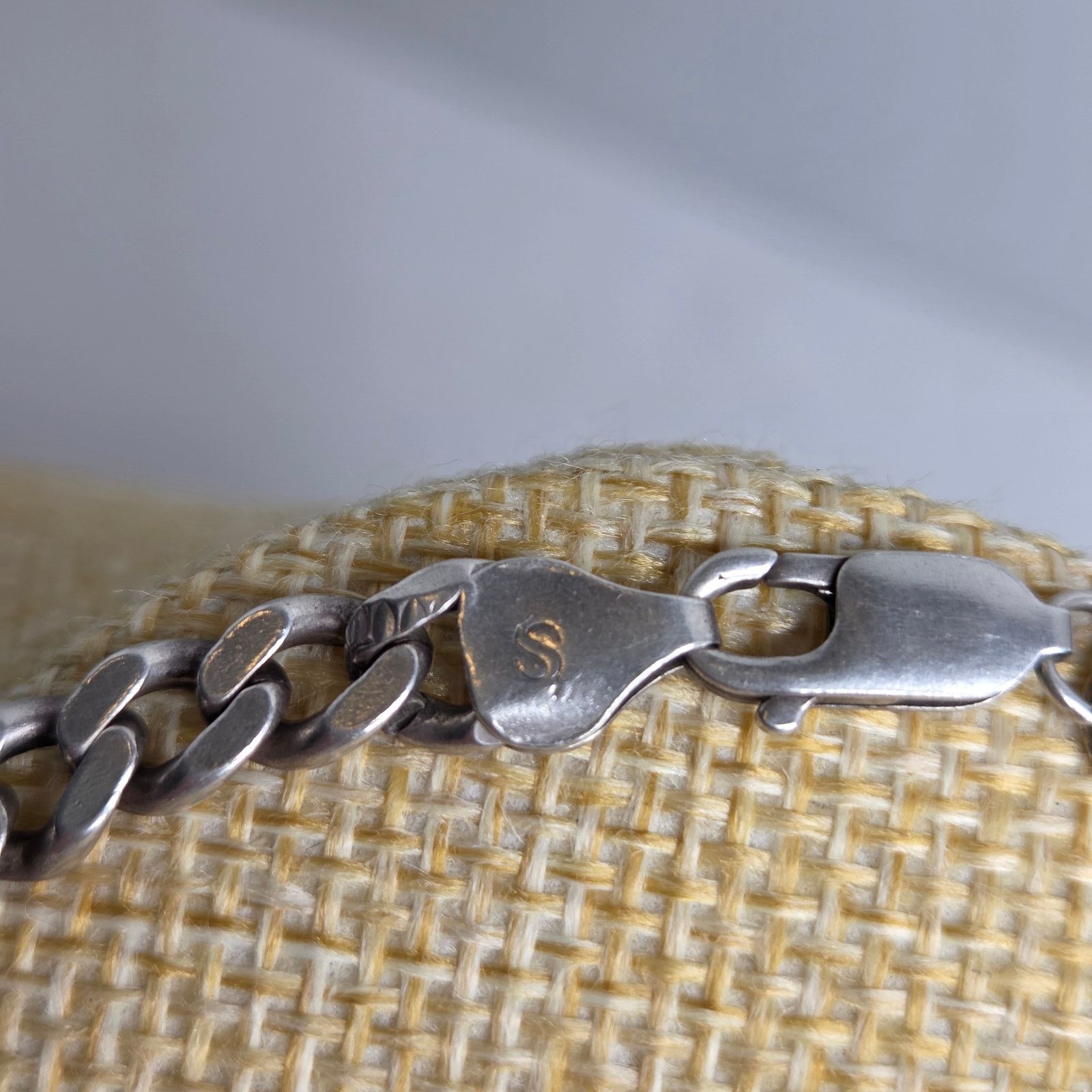 Sterling Silver Sterling Silver Curb Chain Bracelet Italy .925 7.5" Size ONE SIZE - 8 Thumbnail