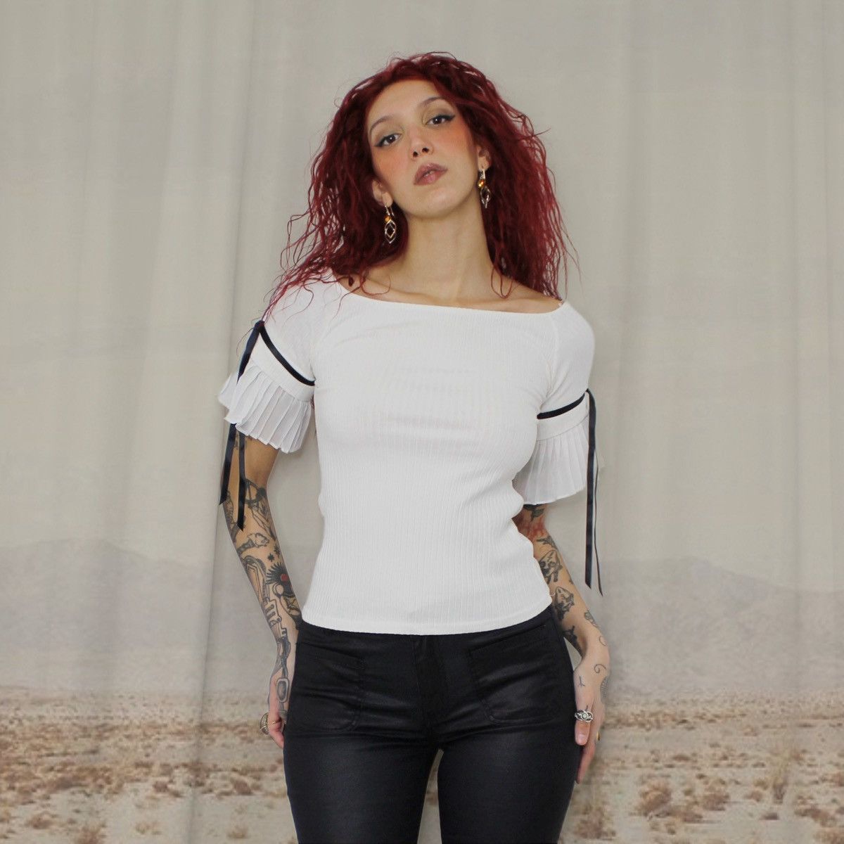 Other 🪽WHITE RUFFLE TOP🪽 Size S / US 4 / IT 40 - 1 Thumbnail