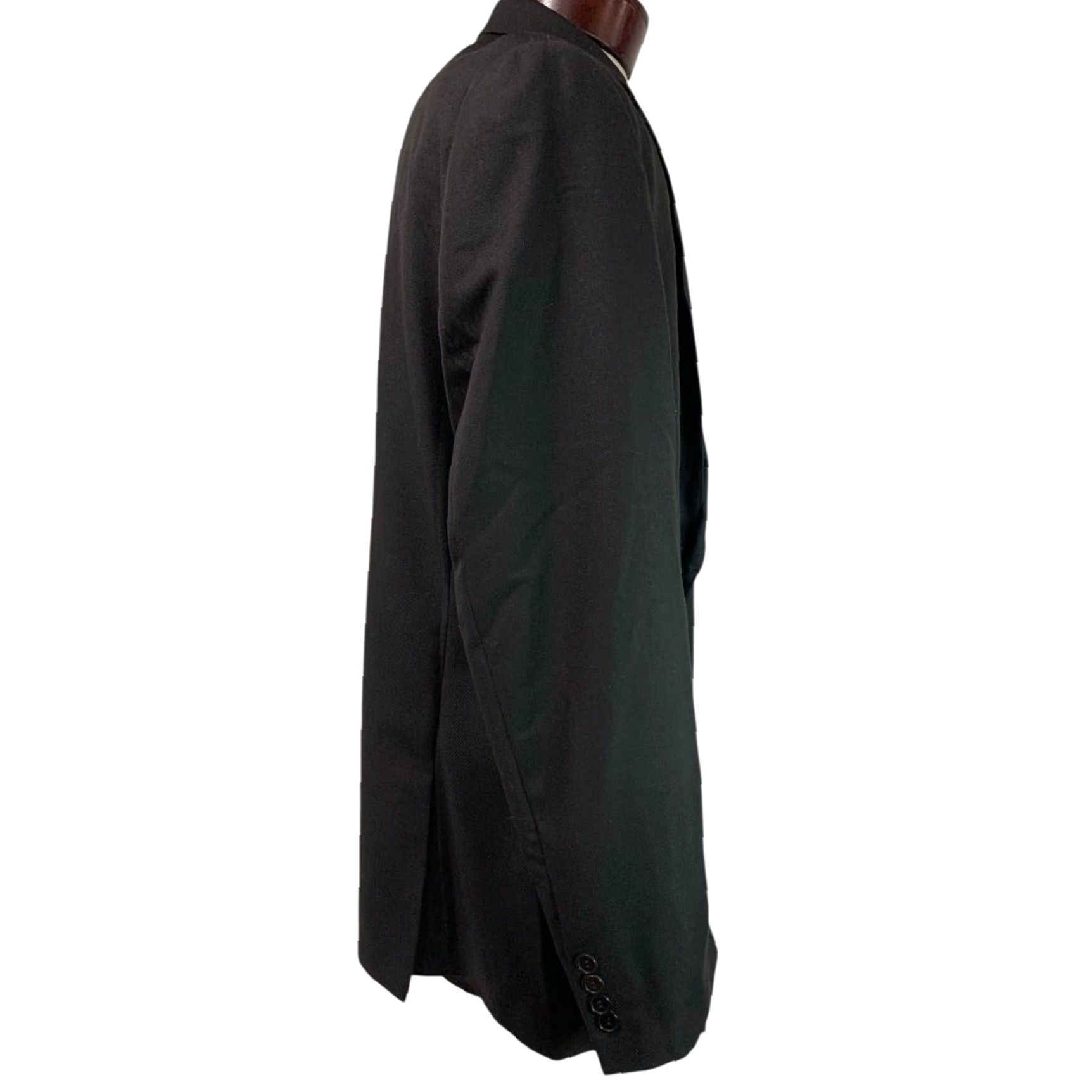 Vintage Lineage Blazer Mens 48R Black Suit Coat Jacket Single Breasted Polyester blend 65% polyester 35% rayon Blazer Mens 48R Black Lineage Blazer Size 48R - 3 Thumbnail