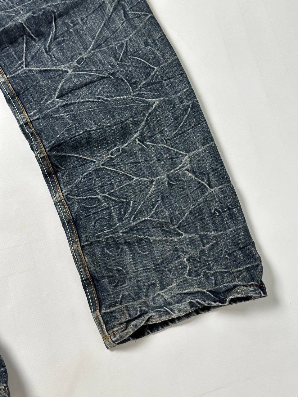 Vintage 🔥Vintage 90s G Star Style Washed Distress Japan Jeans Y2K Size US 34 / EU 50 - 3 Thumbnail