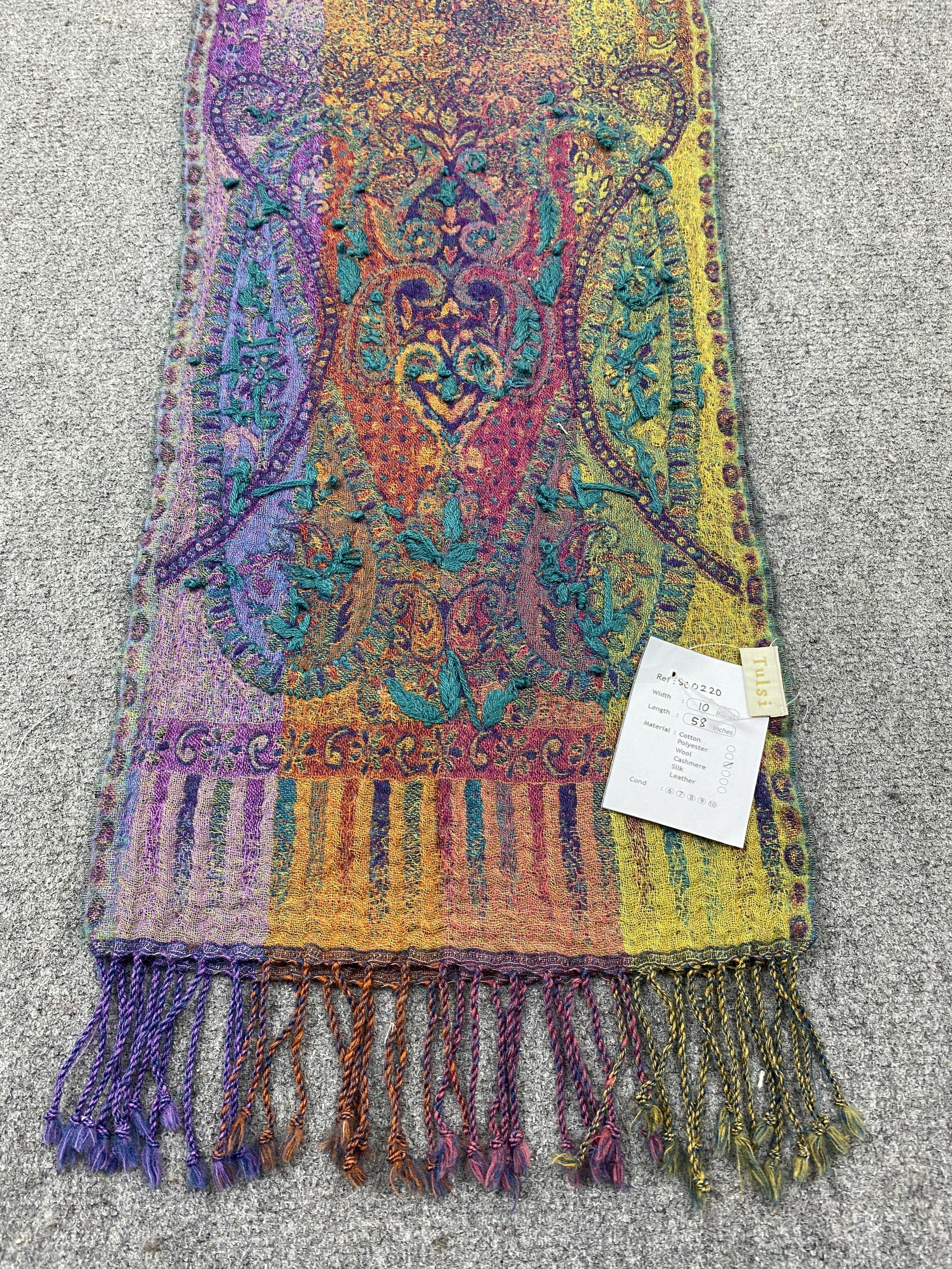 Japanese Brand Tulsi Japan Made Colourfull Paisley Scarf Neckwear SC0220 Size ONE SIZE - 3 Thumbnail