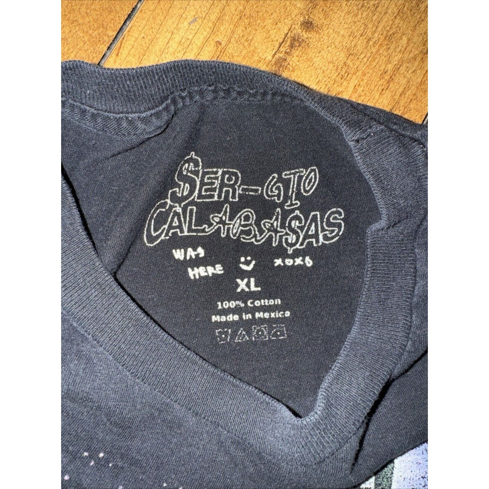 Rap Tees × Travis Scott × Vintage Travis Scott Rap Tee T-Shirt Black XL By Sergio Calabasas Size US XL / EU 56 / 4 - 4 Thumbnail