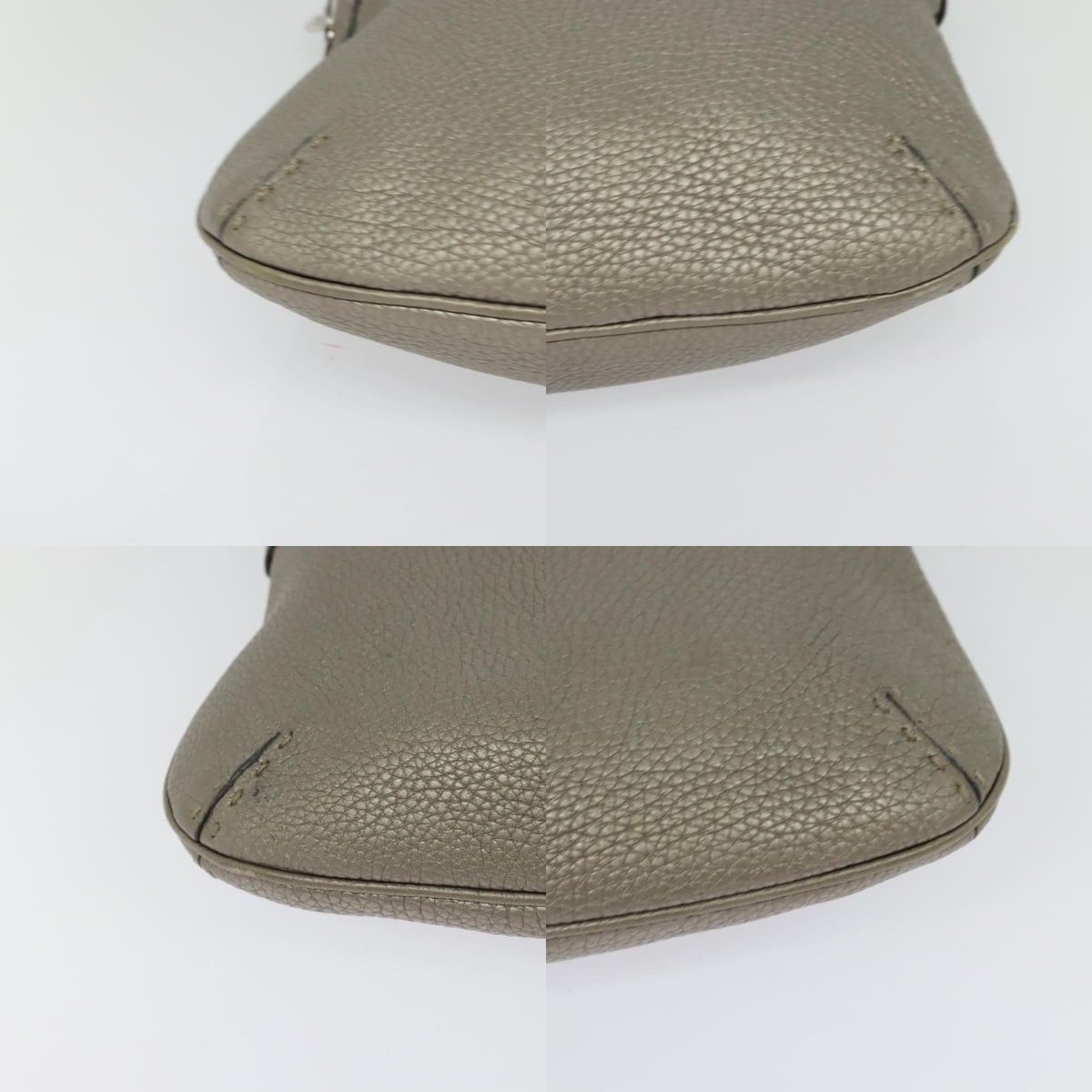 Fendi FENDI Celeria Shoulder Bag Leather Gray Silver Size ONE SIZE - 10 Thumbnail