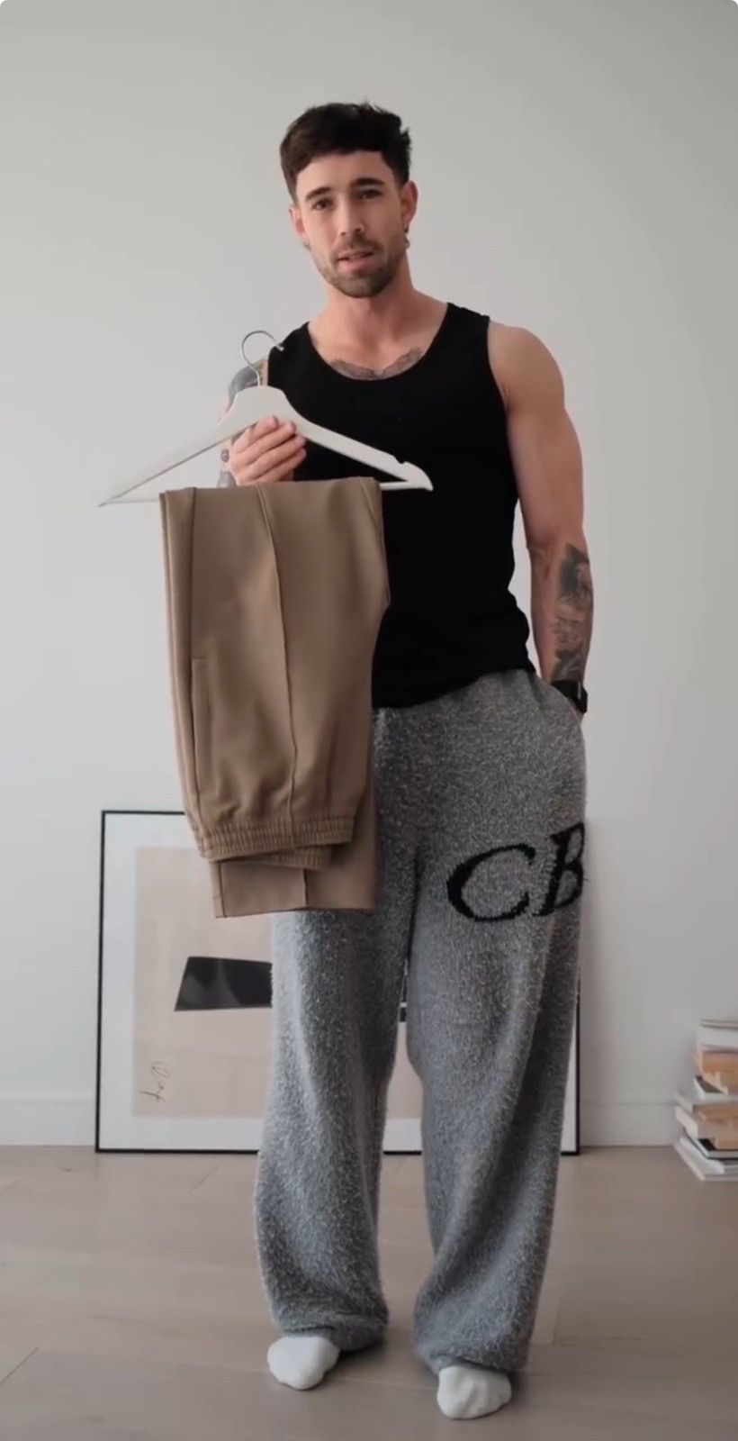 Cole Buxton Cole Buxton - Grey Marl CB Logo Knit Pants size
