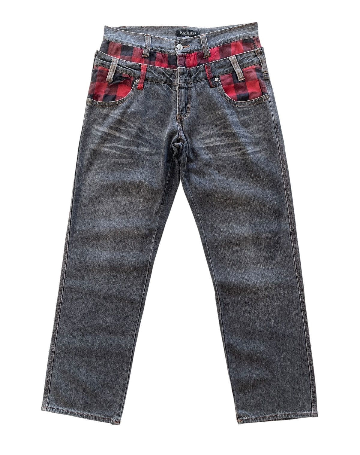 Japanese Brand Vintage Amore Puro Double Waist Denim Size US 30 / EU 46 - 2 Thumbnail