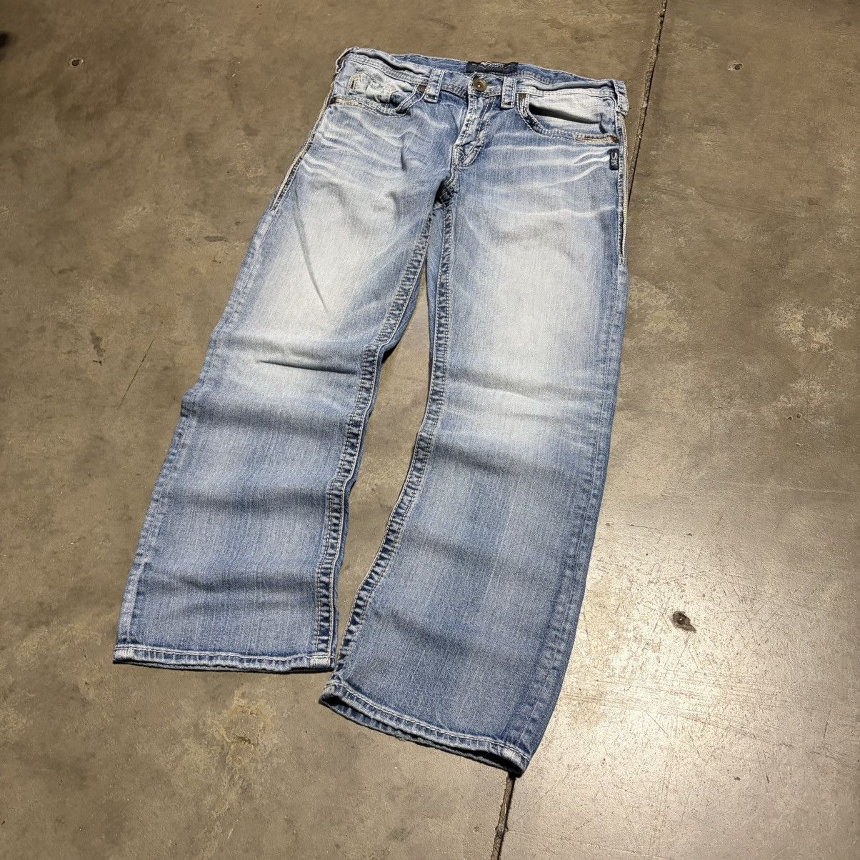 Silver Jeans Co. Vintage Silver Jeans Low Rise Boot Cut Denim Distressed Y2K Size US 32 / EU 48 - 2 Thumbnail