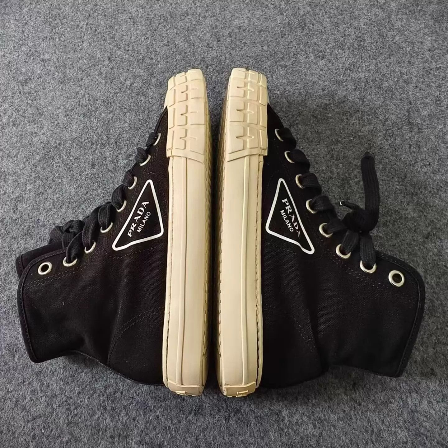 Prada PRADA Triangle Logo High-Top Sneaker 37 99 Size US 6.5 / IT 36.5 - 3 Thumbnail