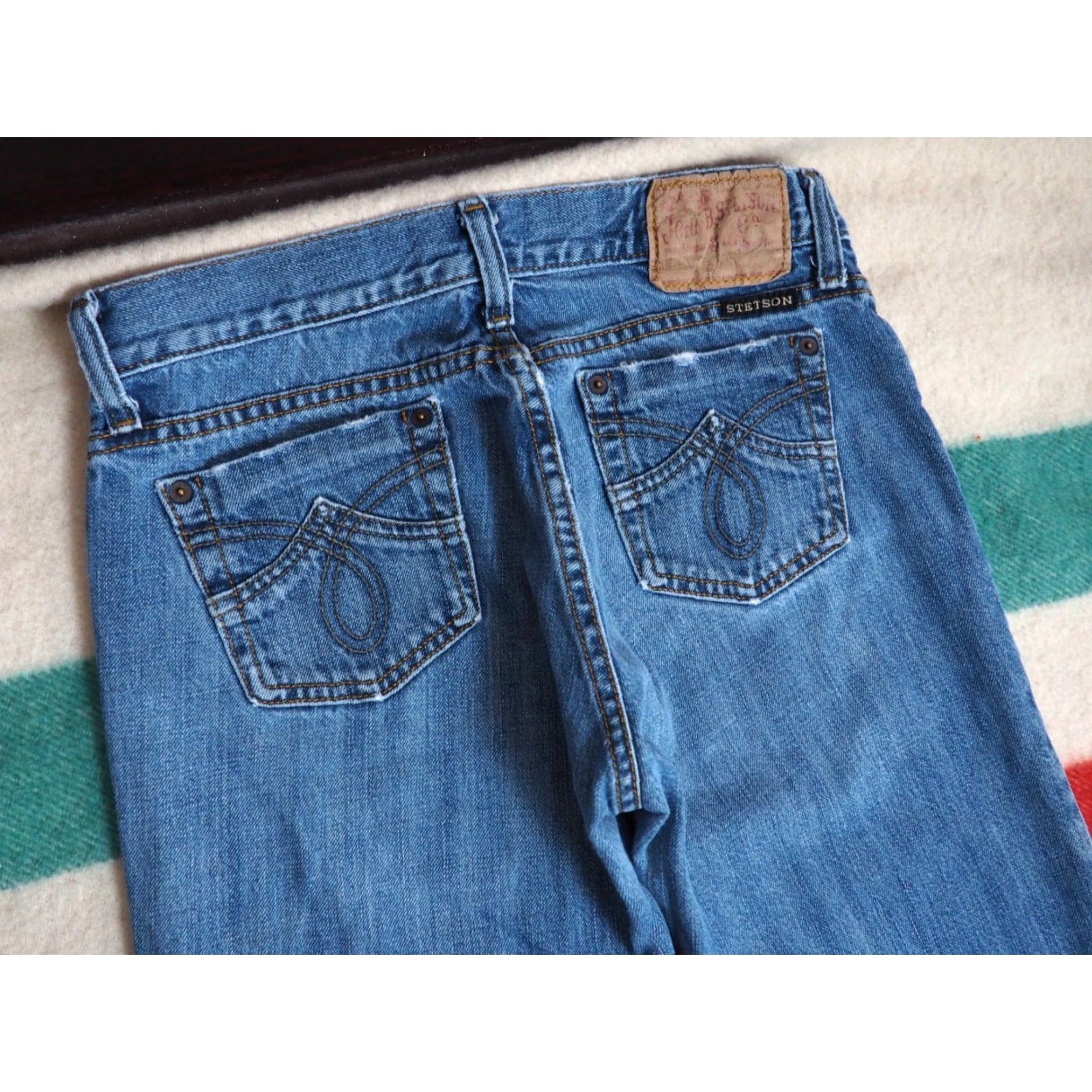 Stetson VINTAGE Stetson Jeans Bootcut Womens 30x32 Blue Denim Low Rise 90s 30 32 Pockets Size 30" / US 8 / IT 44 - 3 Thumbnail