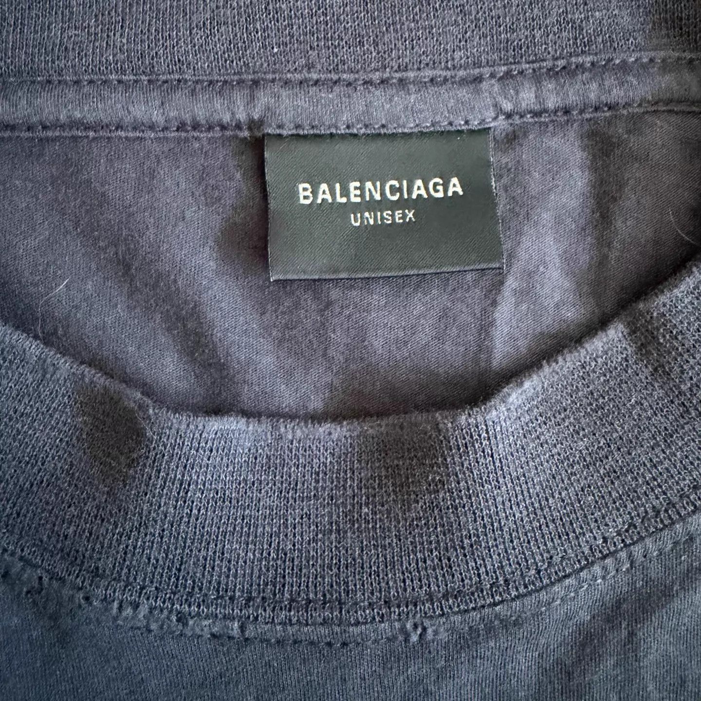 Balenciaga Balenciaga 2024 Navy Blue Letter Logo Crew Short Sleeve Size US M / EU 48-50 / 2 - 3 Thumbnail