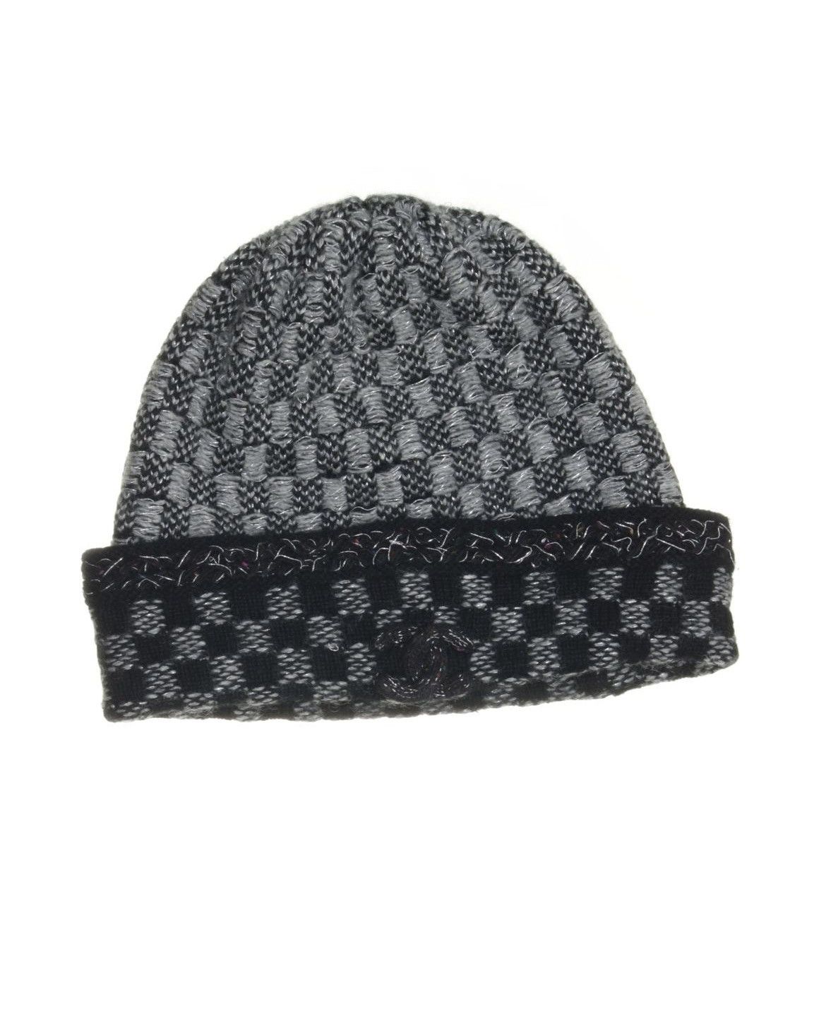 Chanel Signature Cashmere Logo Jacquard Gliter Beanie Hat Size ONE SIZE - 1 Thumbnail