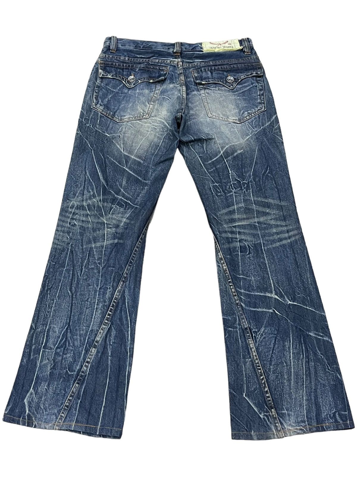 Vintage 🔥FYE💥ANTFUI PREMIUM LUXURY Distressed Punk Whiskered Flare Size US 31 - 3 Thumbnail