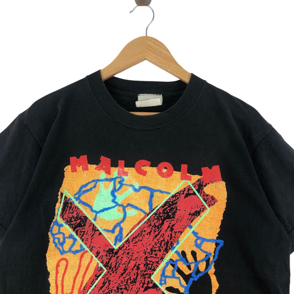 Vintage Vintage 90s MALCOLM X T-Shirt Art Batty Shabazz Size US L / EU 52-54 / 3 - 2 Thumbnail