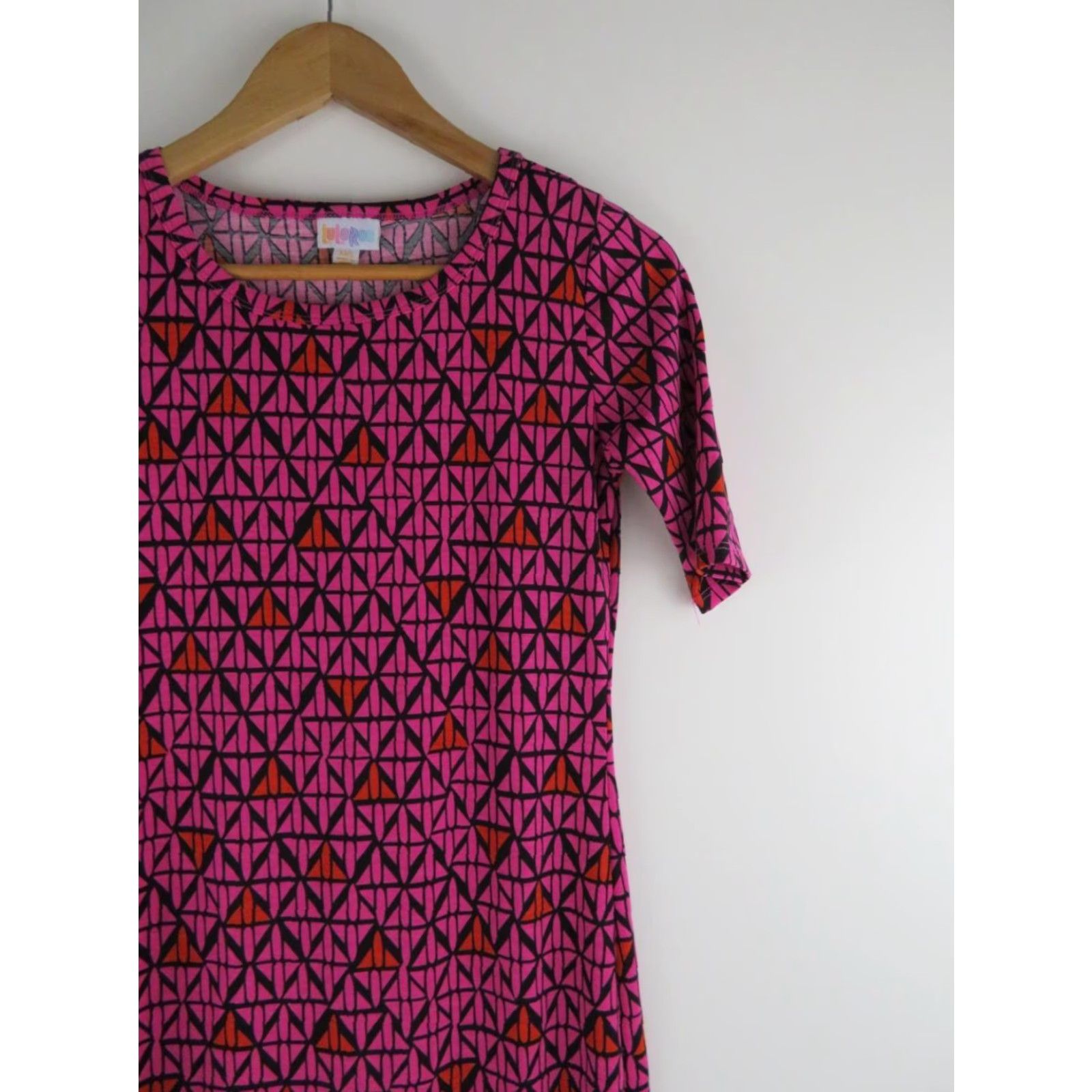 Vintage LuLaRoe Women's Bodycon Pencil Julia Dress 2XS Pink Geometric Stretch Knee Length Vintage 90s Size XXS / US 00 / IT 34 - 2 Thumbnail