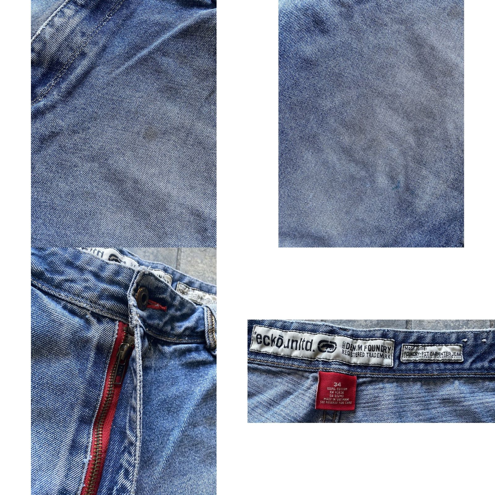 Ecko Unltd. VINTAGE Ecko Unltd Jeans Mens Foundry Fit Carpenter Jean Blue 34 Regular Pants | Jeans Mens 34 Blue Foundry Fit Carpenter Jeans Size US 34 / EU 50 - 8 Thumbnail