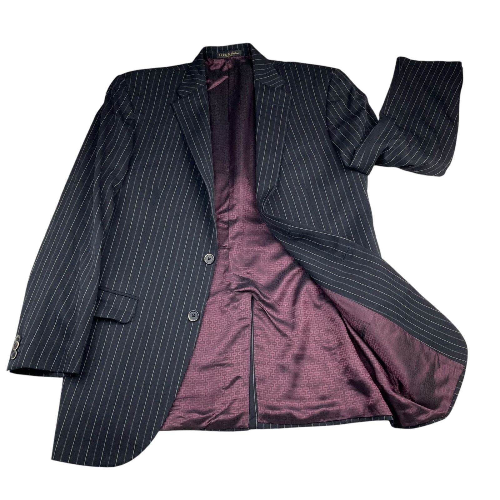 Corneliani Corneliani Trend Men's 2-Button Suit Black Bold Pinstripe • Size 42L - 3 Thumbnail