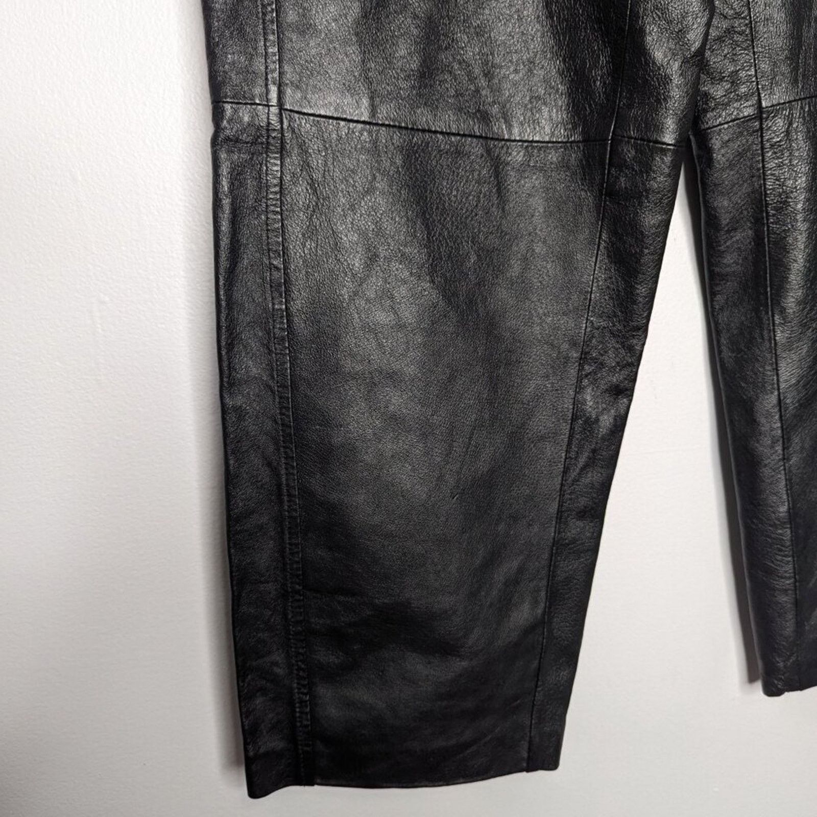 Vintage Bagatelle Vintage 90s Black Leather Pants High Waist Size 12 Size 34" / US 12 / IT 48 - 5 Thumbnail