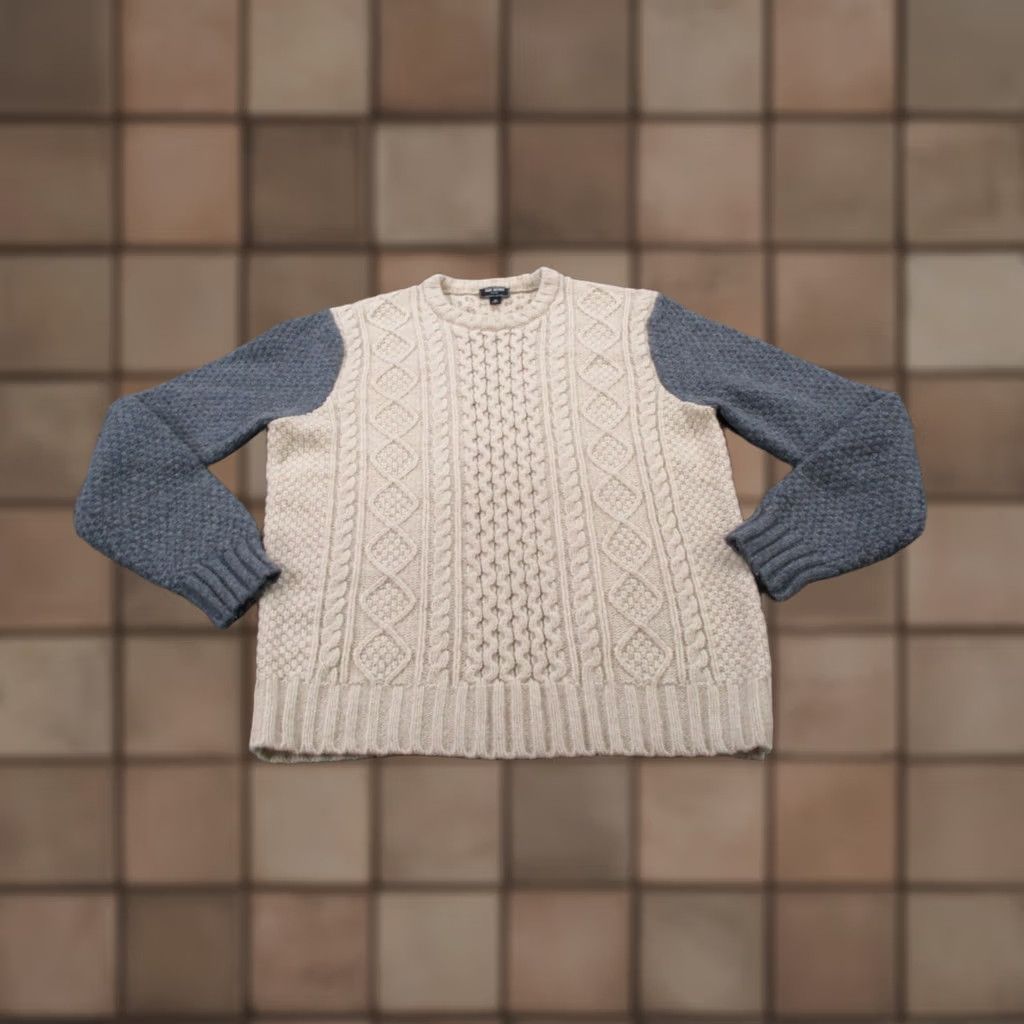 Todd Snyder Todd Snyder Sweater Mens M Beige Gray Lambs Wool Cable Knit Pullover Size US M / EU 48-50 / 2 - 1 Thumbnail