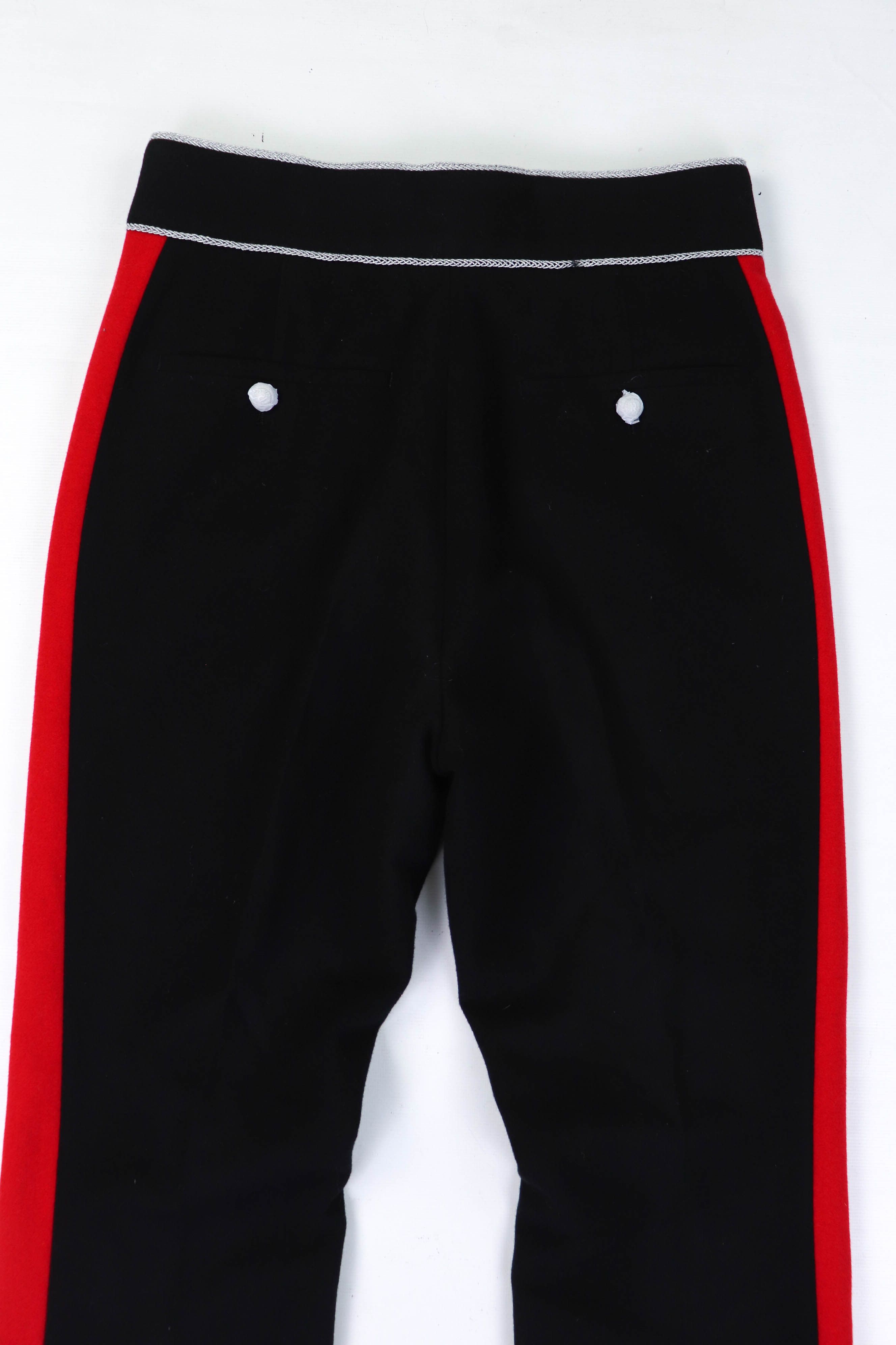 H&M × Paco Rabanne Rabanne x H&M Black Wool Side Red Stripe Trousers Pants Size US 30 / EU 46 - 8 Thumbnail