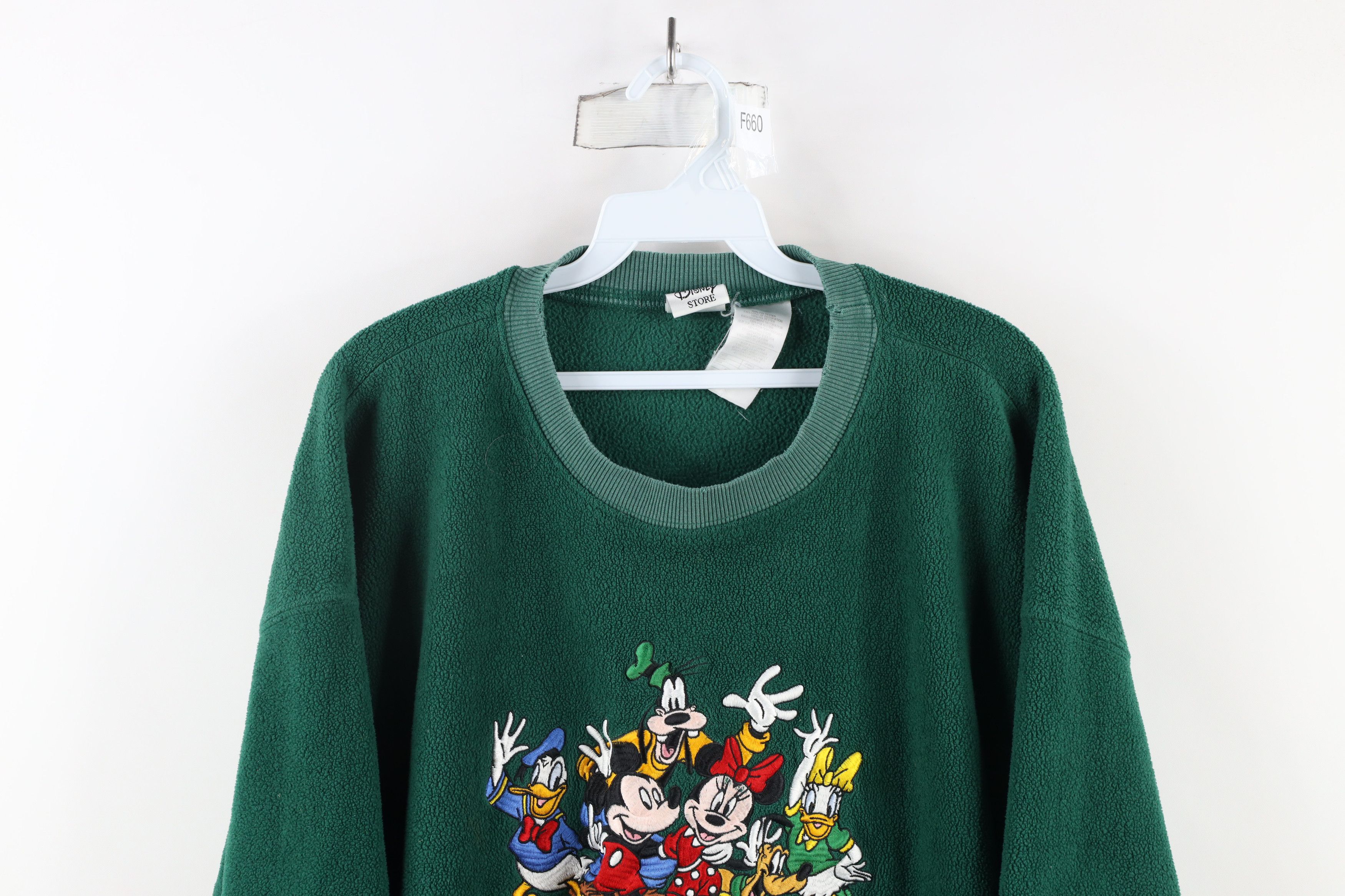 Disney × Vintage Vintage 90s Disney Mickey and Friends Fleece Sweatshirt Size L / US 10 / IT 46 - 2 Thumbnail