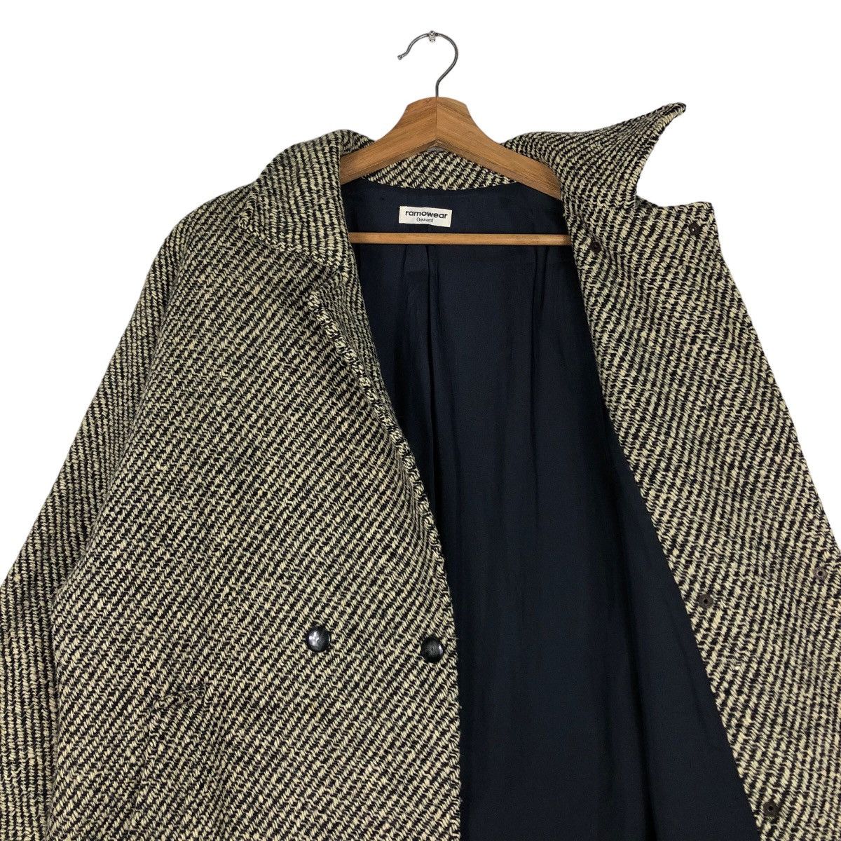 Japanese Brand 🔥Rich Grey - Fly Long Jacket Wool Herringbone Issey Miyake Size US M / EU 48-50 / 2 - 12 Thumbnail