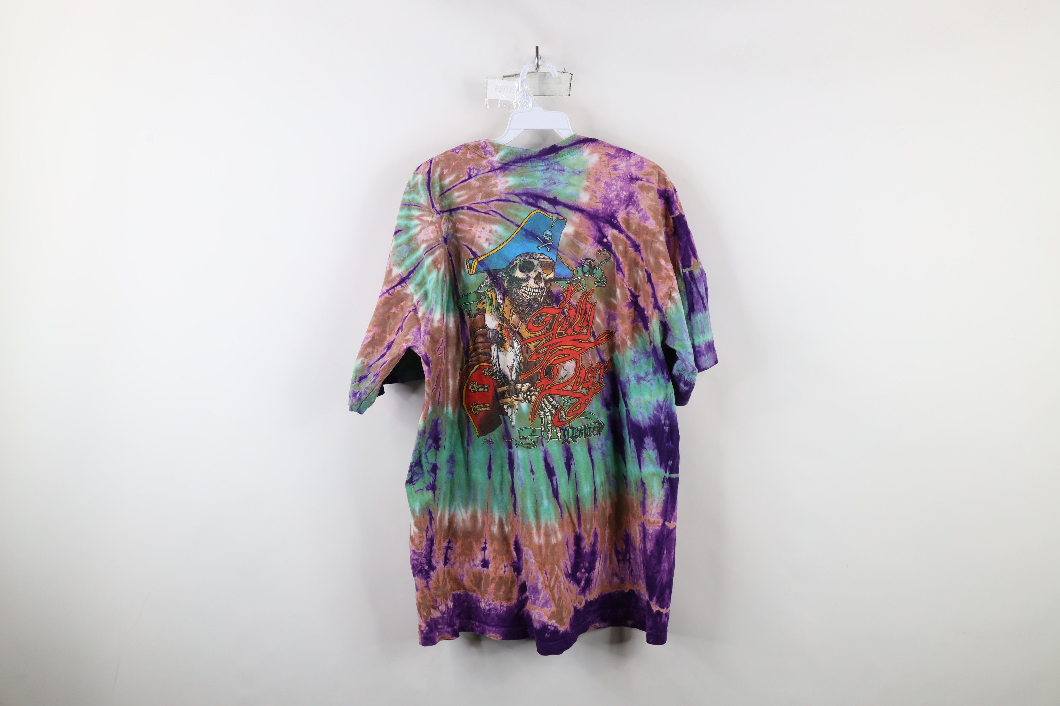 Vintage Vintage 90s Streetwear Roger Pirate Acid Wash T-Shirt USA Size US XL / EU 56 / 4 - 9 Thumbnail