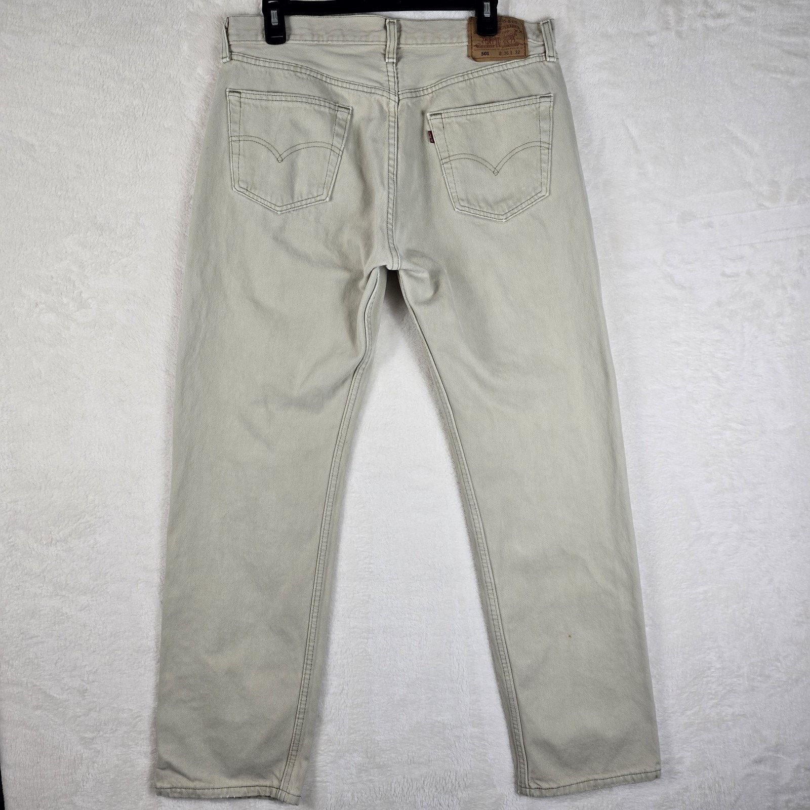 Levi's Vintage Levis 501 Mens 36x32 Beige 34x30 USA Made 90s 1998 Size US 34 / EU 50 - 8 Thumbnail