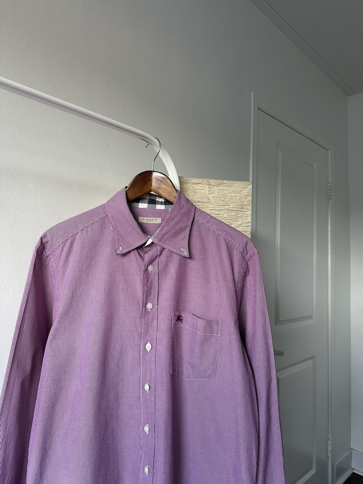 Burberry Burberry Brit Shirt Long Sleeve Burgundy Plaid Nova CheckCuff Size US XXL / EU 58 / 5 - 4 Thumbnail