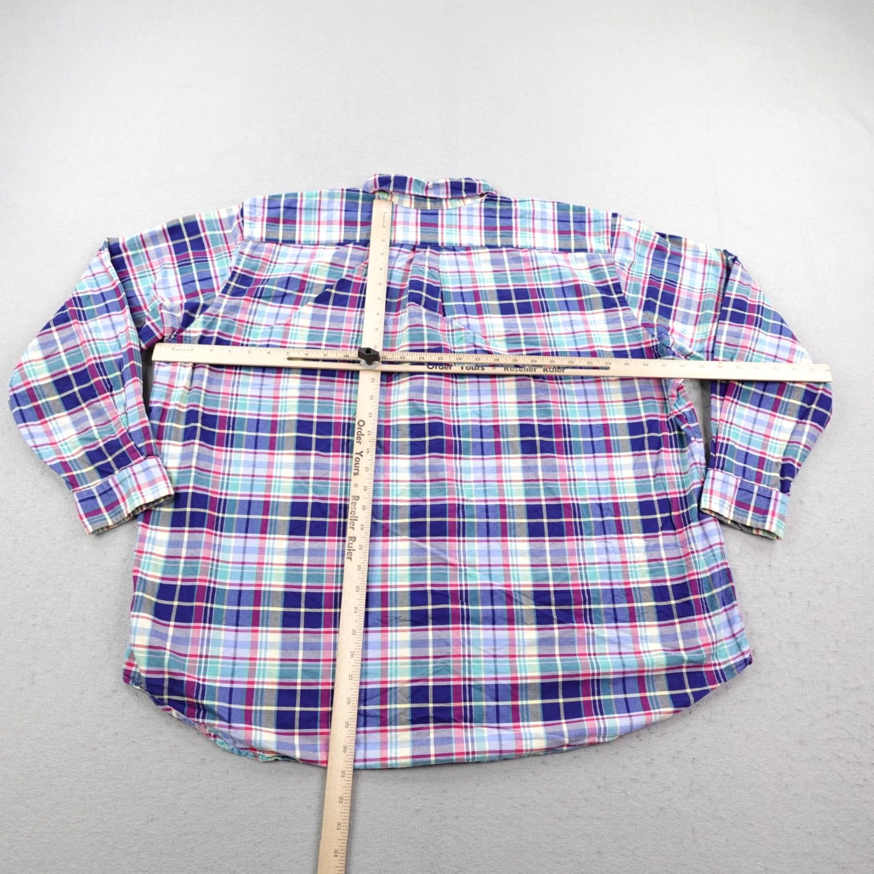 Ralph Lauren VINTAGE Ralph Lauren Shirt Mens 2XL Big & Tall Plaid Oxford Button-Down Pony Logo Blue Pink, Long Sleeve, Cotton, 2XLB, Button Up Mens Size US XXL / EU 58 / 5 - 4 Thumbnail