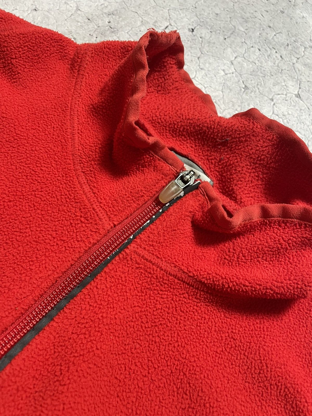 Nike × Vintage Vintage Fleece Jacket Full Zip Nike Drill Swoosh Y2K Size US L / EU 52-54 / 3 - 6 Thumbnail