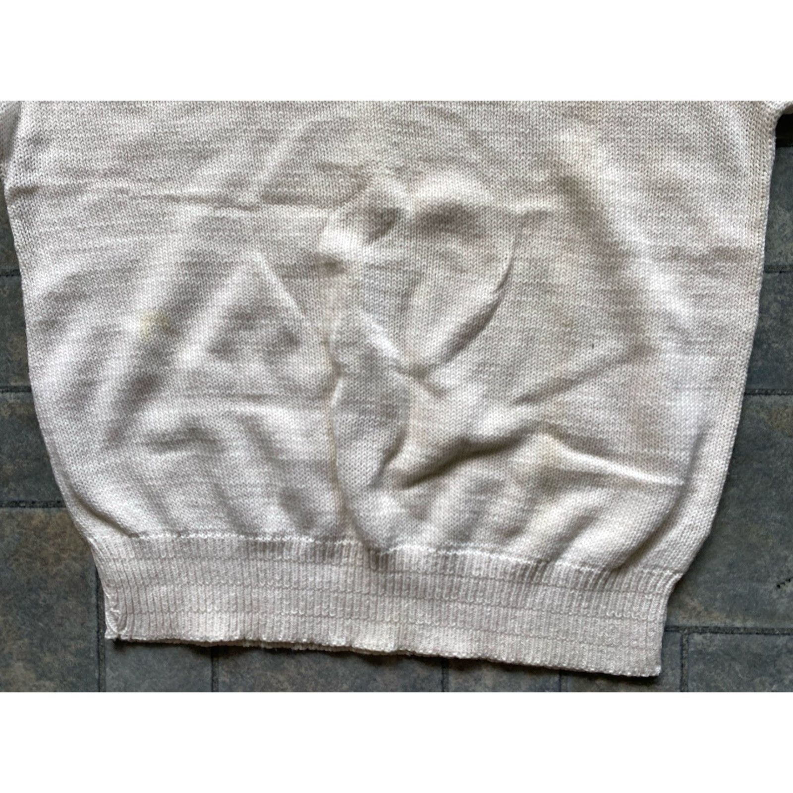Wrangler VINTAGE Wrangler Womens Sweater L Ivory USA Pullover Long Sleeve Made In USA Size L / US 10 / IT 46 - 4 Thumbnail