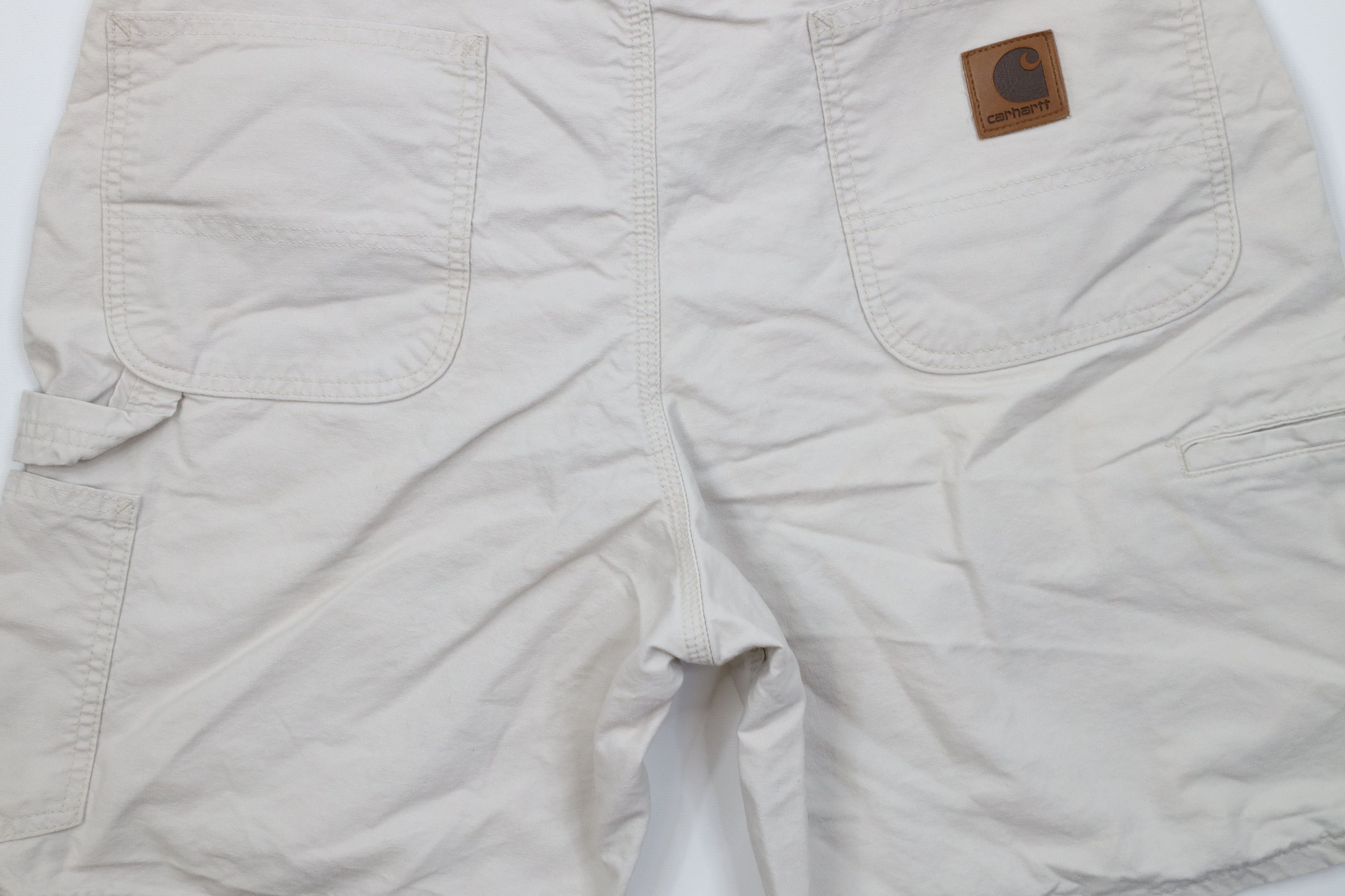 Carhartt Vintage Y2K 2002 Carhartt Relaxed Dungaree Shorts Beige Size US 36 / EU 52 - 11 Thumbnail