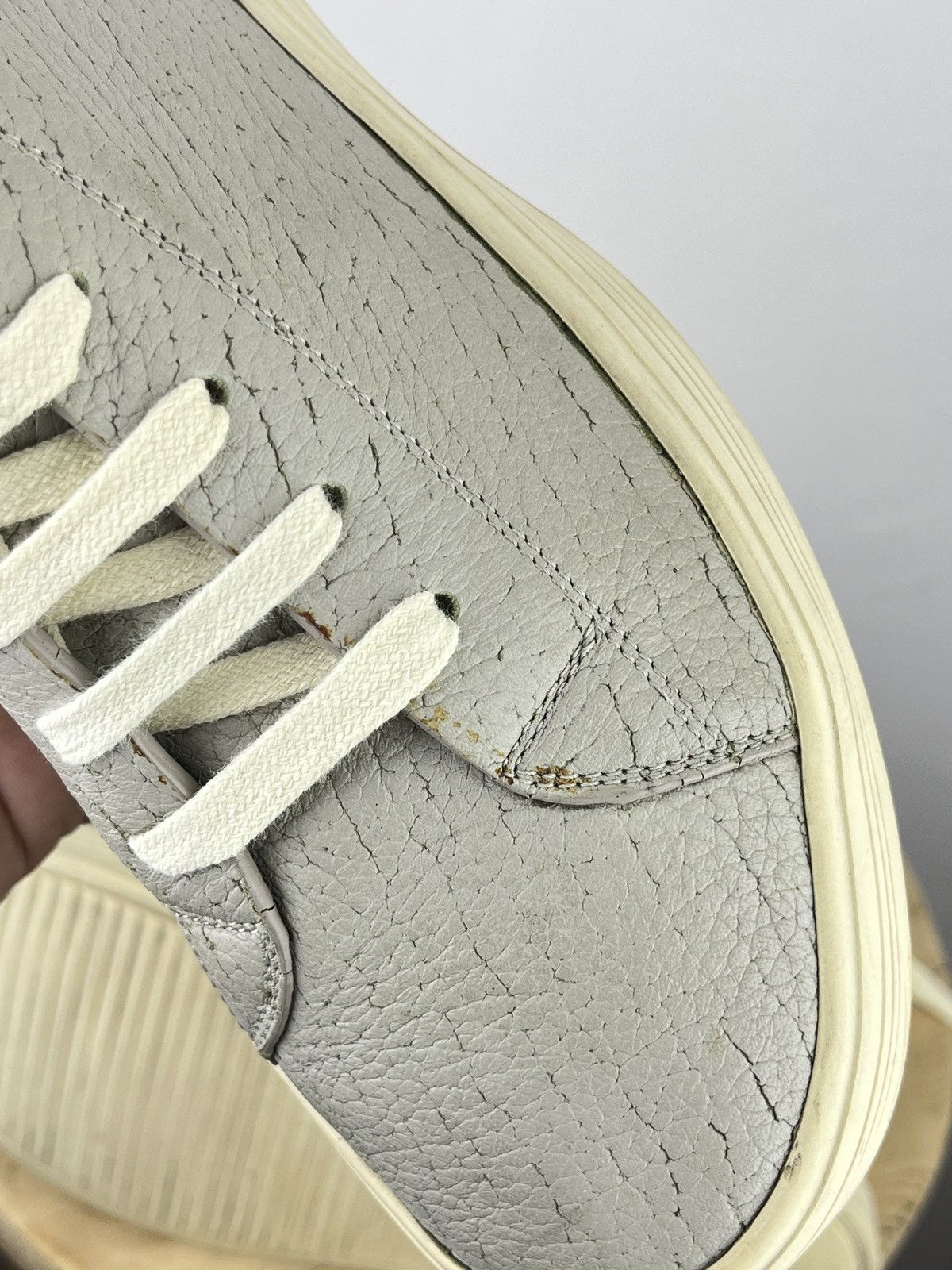 Rick Owens ‘Mastosneaks’ Grey Grain Leather Hi Top Size US 6.5 / EU 39-40 - 14 Thumbnail