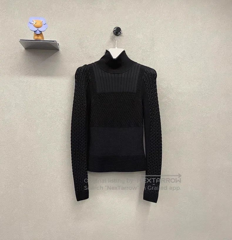 Hermes Black Ribbed Knit Long Sleeve