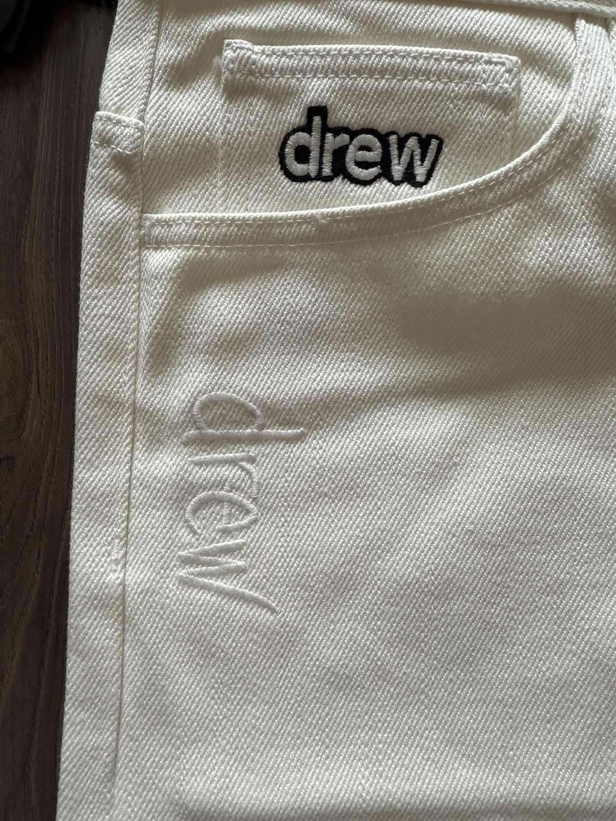 Drew House Drew House Selvedge Wide Leg Jean White 32 DS New In Bag Size US 32 / EU 48 - 2 Thumbnail