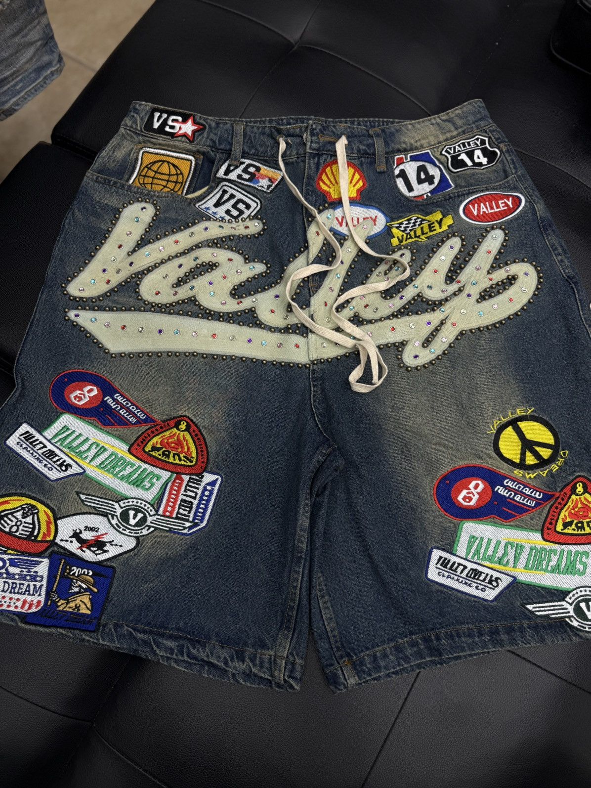 Vale Vale Blue Denim Patchwork Shorts Size 34 (Brand New) Size US 34 / EU 50 - 1 Thumbnail