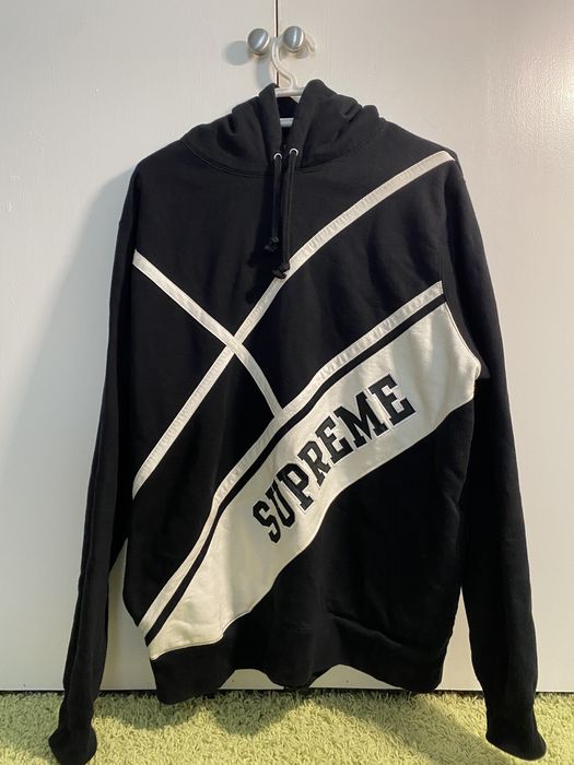 Supreme Supreme Diagonal Hooded Sweatshirt | Grailed