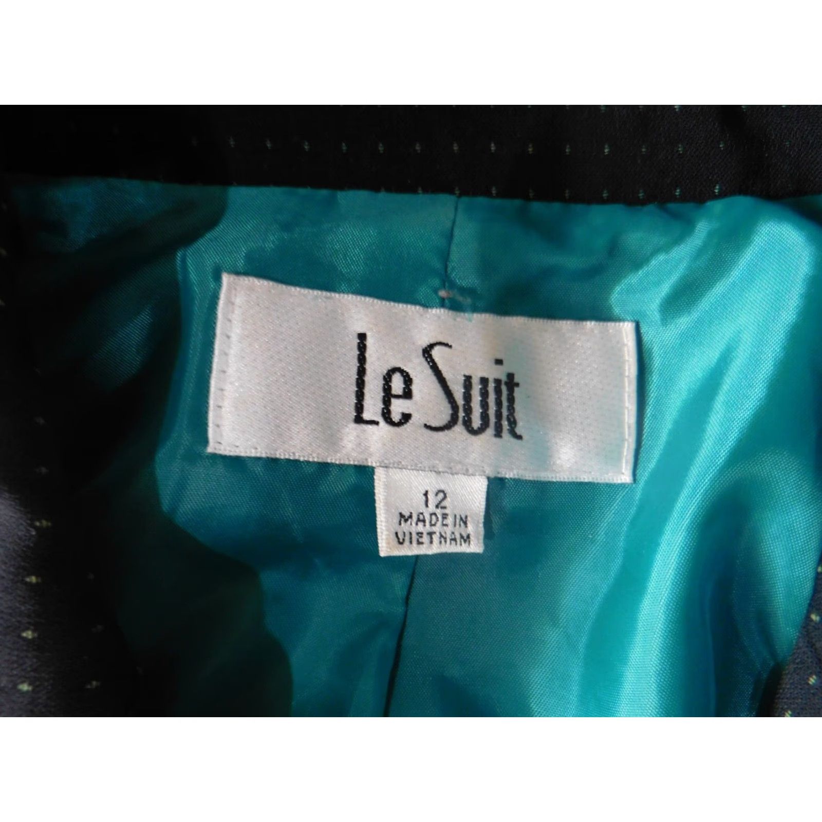 Vintage Le Suit Blazer Jacket 12 Black Button Long Sleeve Polyester Women Regular Mature Basic Designer Fall Winter Size XL / US 12-14 / IT 48-50 - 6 Thumbnail