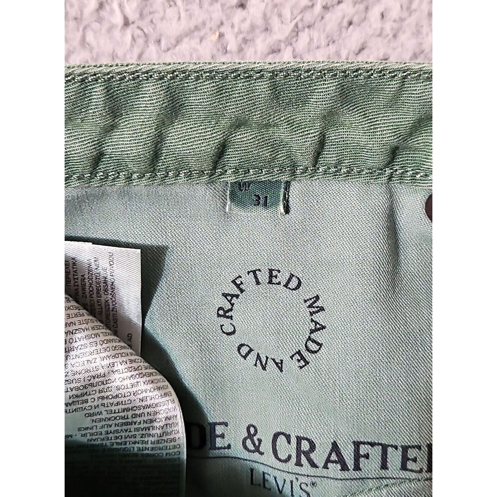 Levi's Levi's Made & Crafted Tack Slim Jeans Green Linen Cotton Blend Size 31 x 34 Size US 31 - 4 Thumbnail