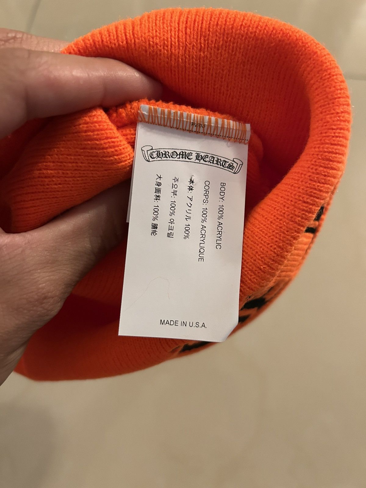 Chrome Hearts Chrome Hearts Safety Orange Beanie Size ONE SIZE - 3 Thumbnail